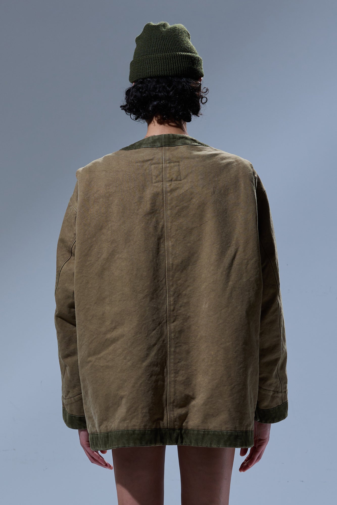 CORD TRIMMED CHORE JACKET - DUSKY TAN BROWN - R13