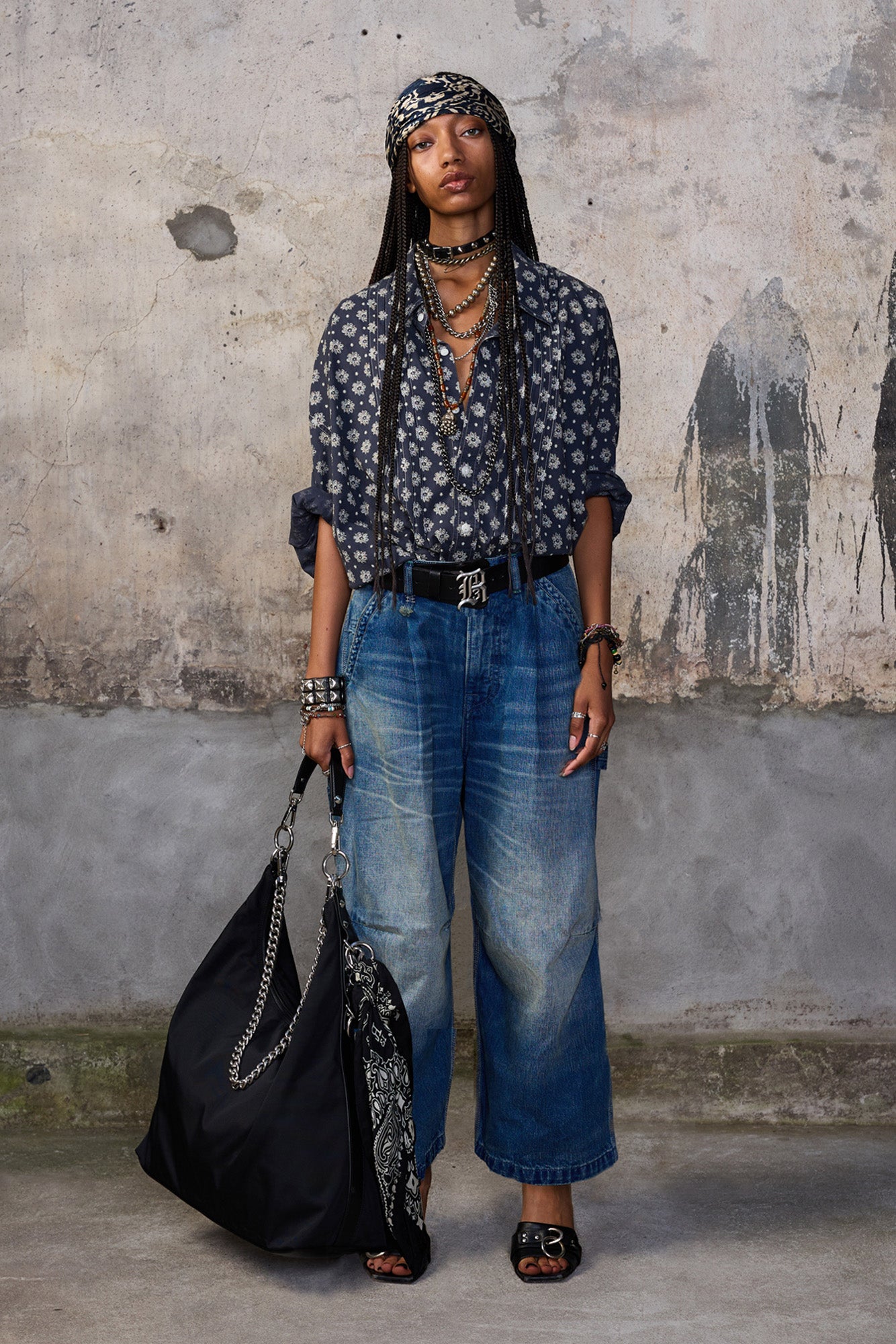 CROP WIDE LEG CARPENTER - DEPOT BLUE