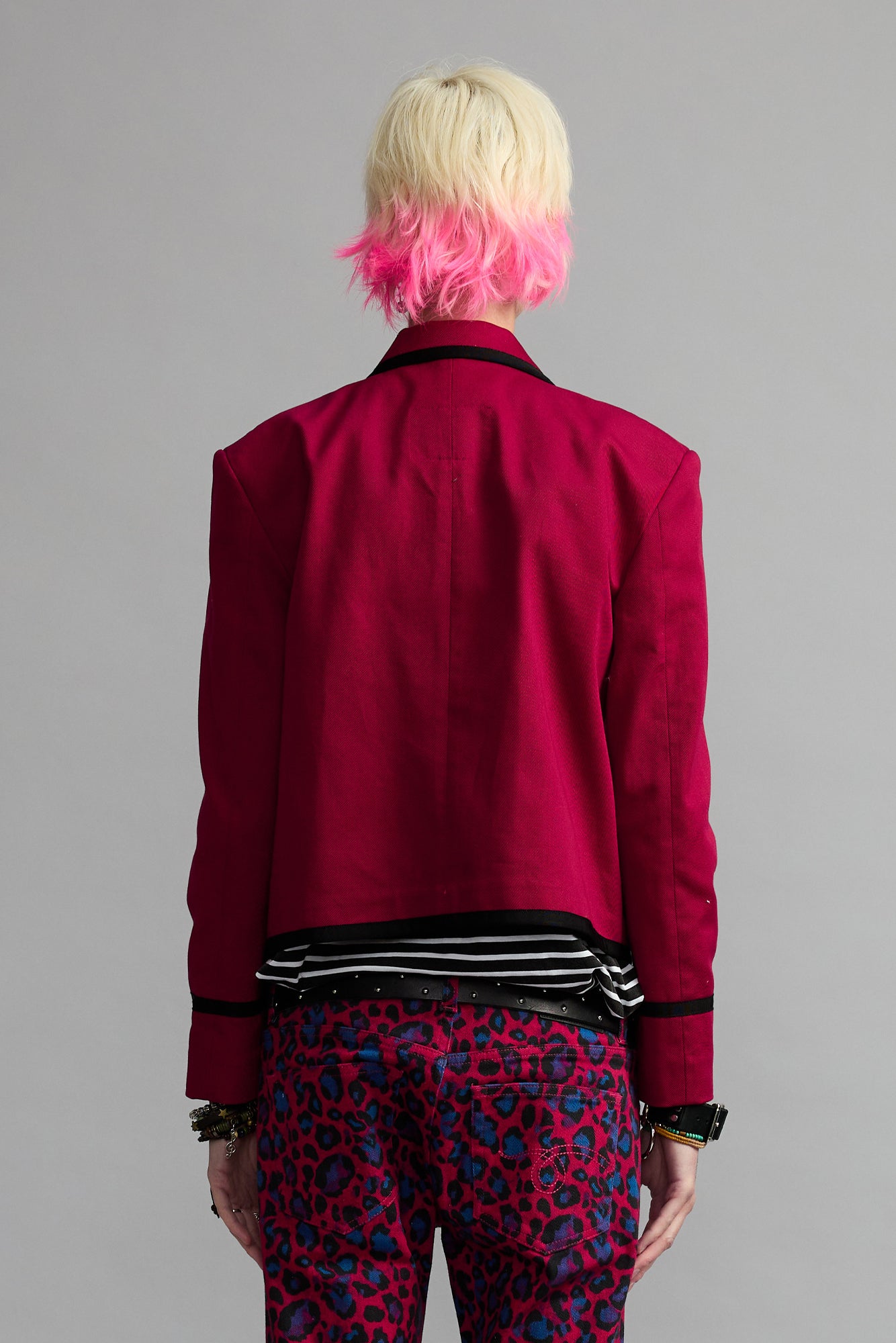 CROPPED BOXY BLAZER - BERRY PINK - R13