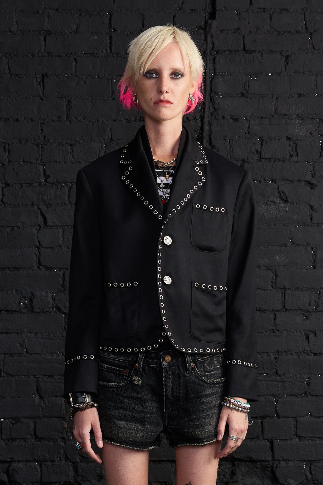Cropped Boxy Blazer - Black - R13