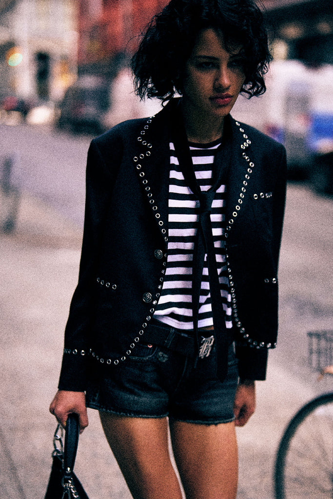 Cropped Boxy Blazer - Black