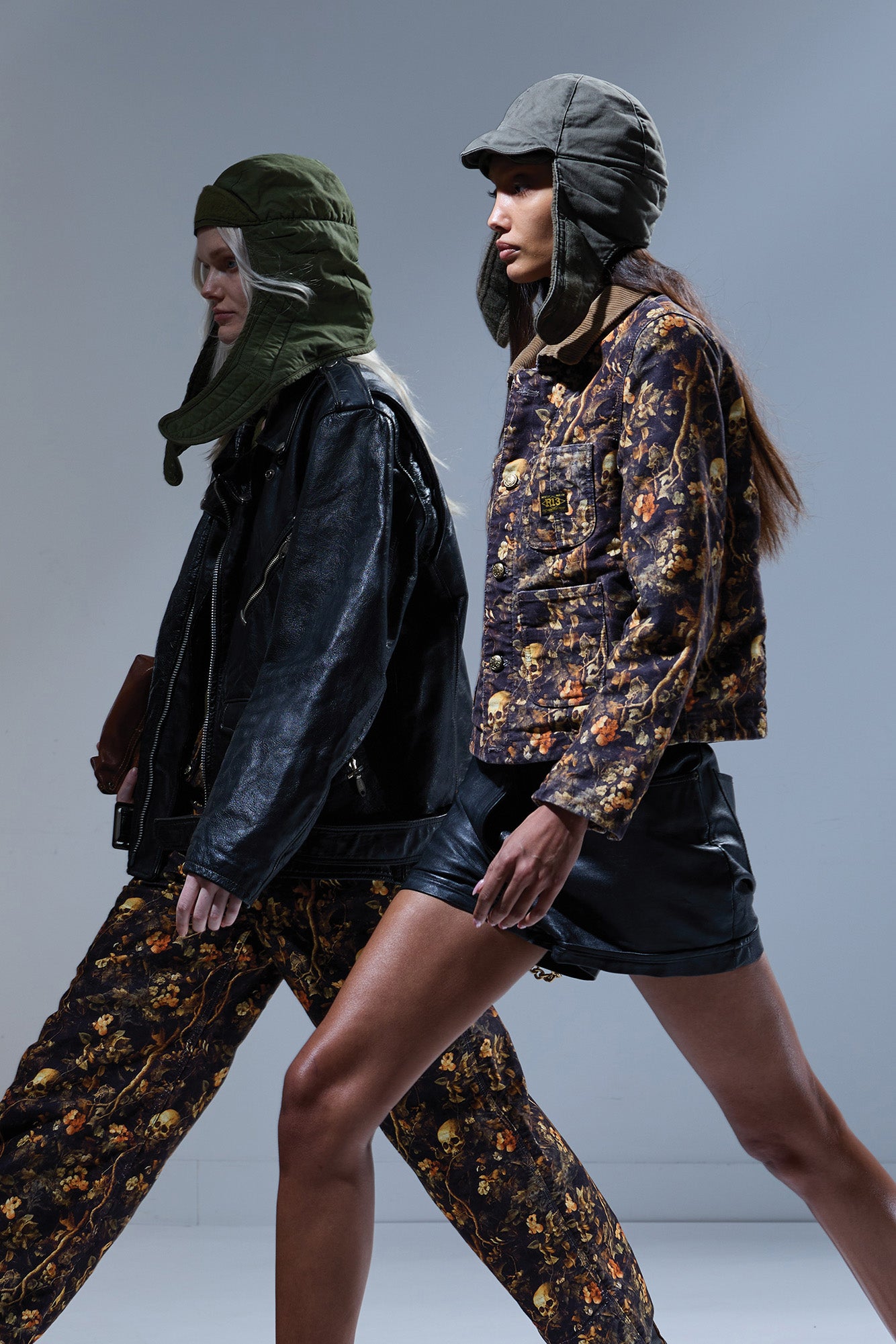 CROPPED CHORE COAT - SKULL CAMO MOLESKIN BROWN - R13