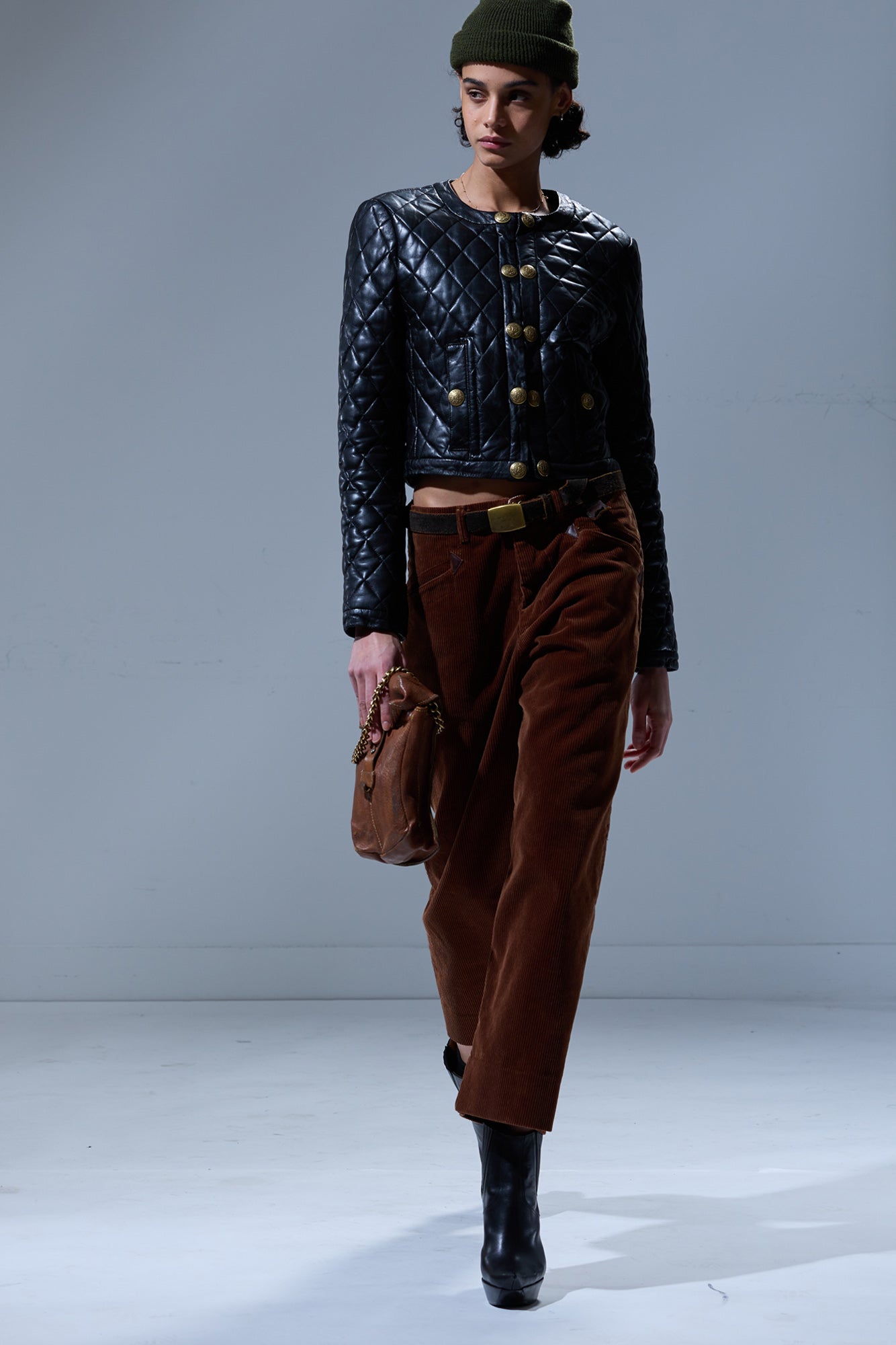 CROPPED WORK PANTS - BRONZE BROWN CORD - R13
