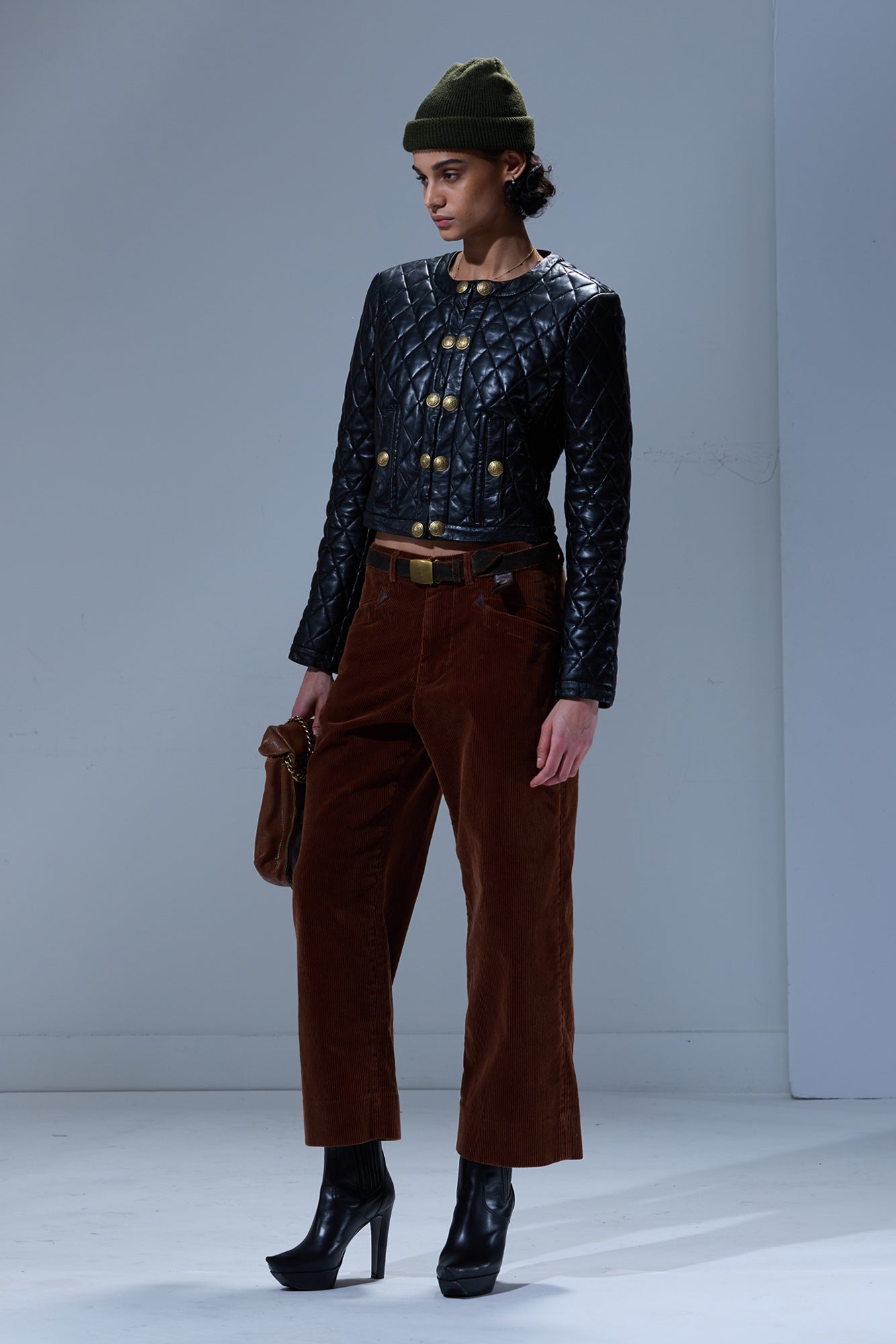 CROPPED WORK PANTS - BRONZE BROWN CORD - R13