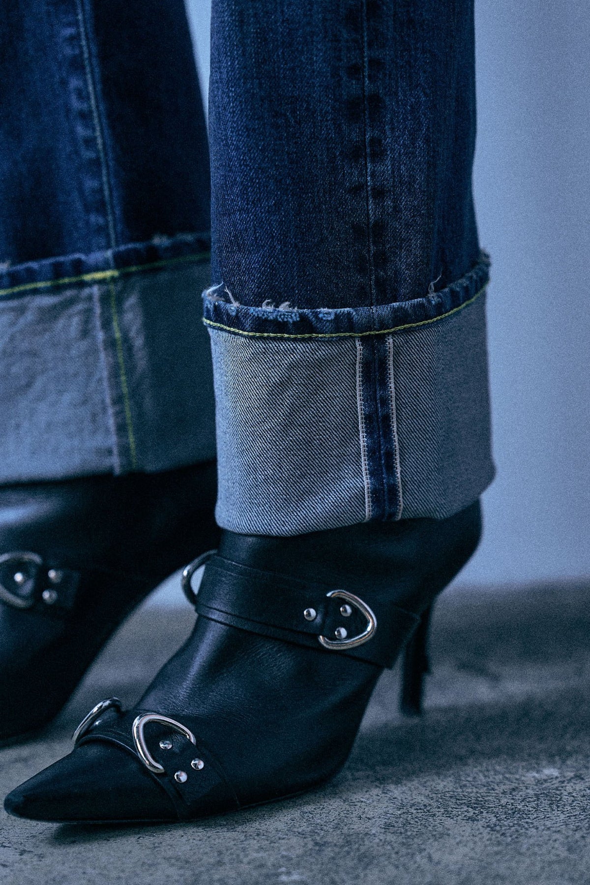 Cuffed Boy Straight - Dalston Selvedge Blue Stretch - R13