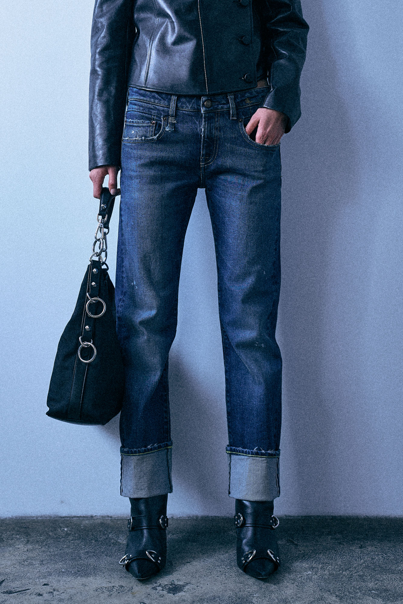 Cuffed Boy Straight - Dalston Selvedge Blue Stretch - R13