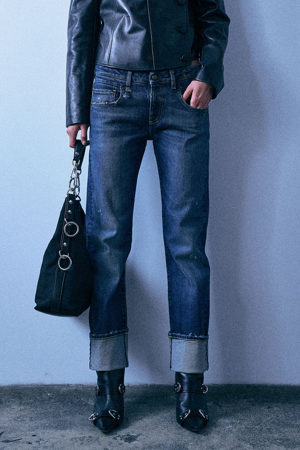 Cuffed Boy Straight - Dalston Selvedge Blue Stretch - R13