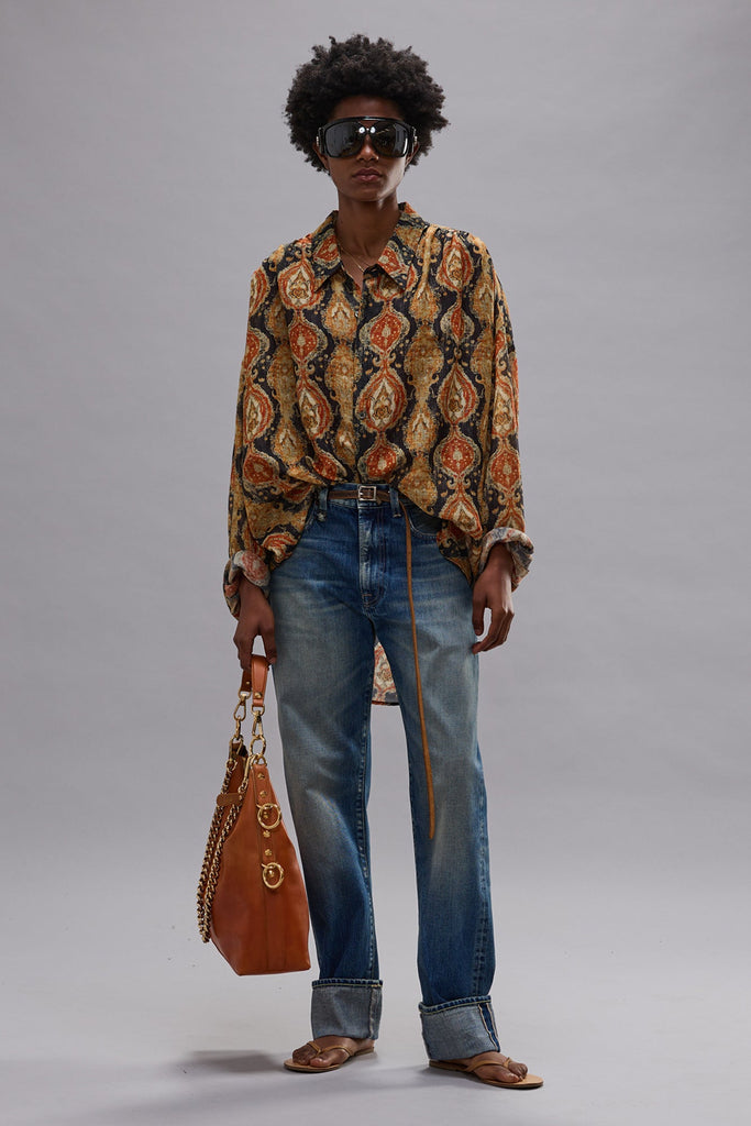 CUFFED BOYFRIEND JEAN - ABYSS SELVEDGE BLUE