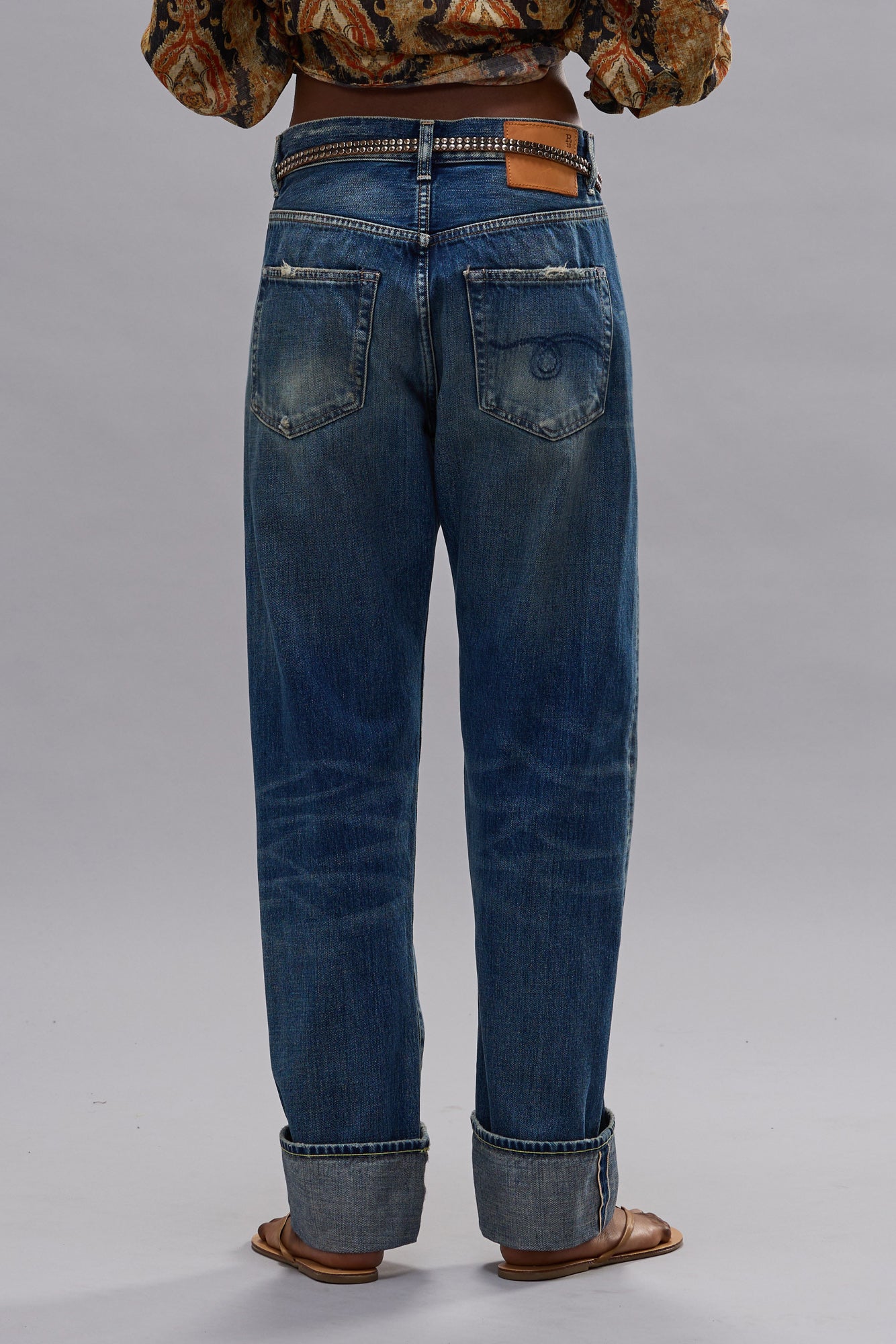 CUFFED BOYFRIEND JEAN - ABYSS SELVEDGE BLUE - R13