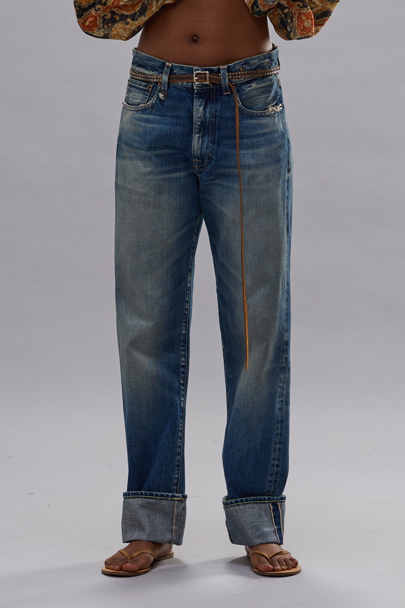 CUFFED BOYFRIEND JEAN - ABYSS SELVEDGE BLUE - R13
