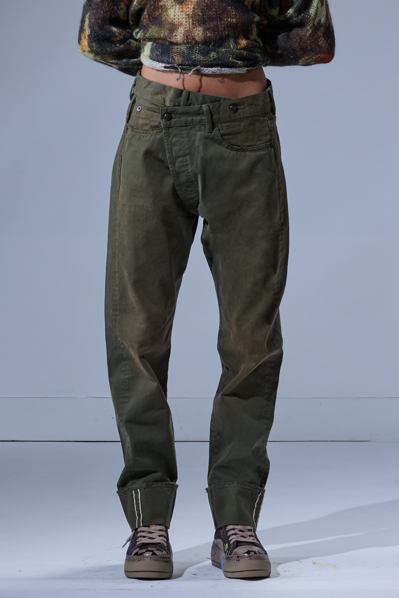 CUFFED CROSSOVER - VINTAGE OLIVE SELVEDGE GREEN - R13