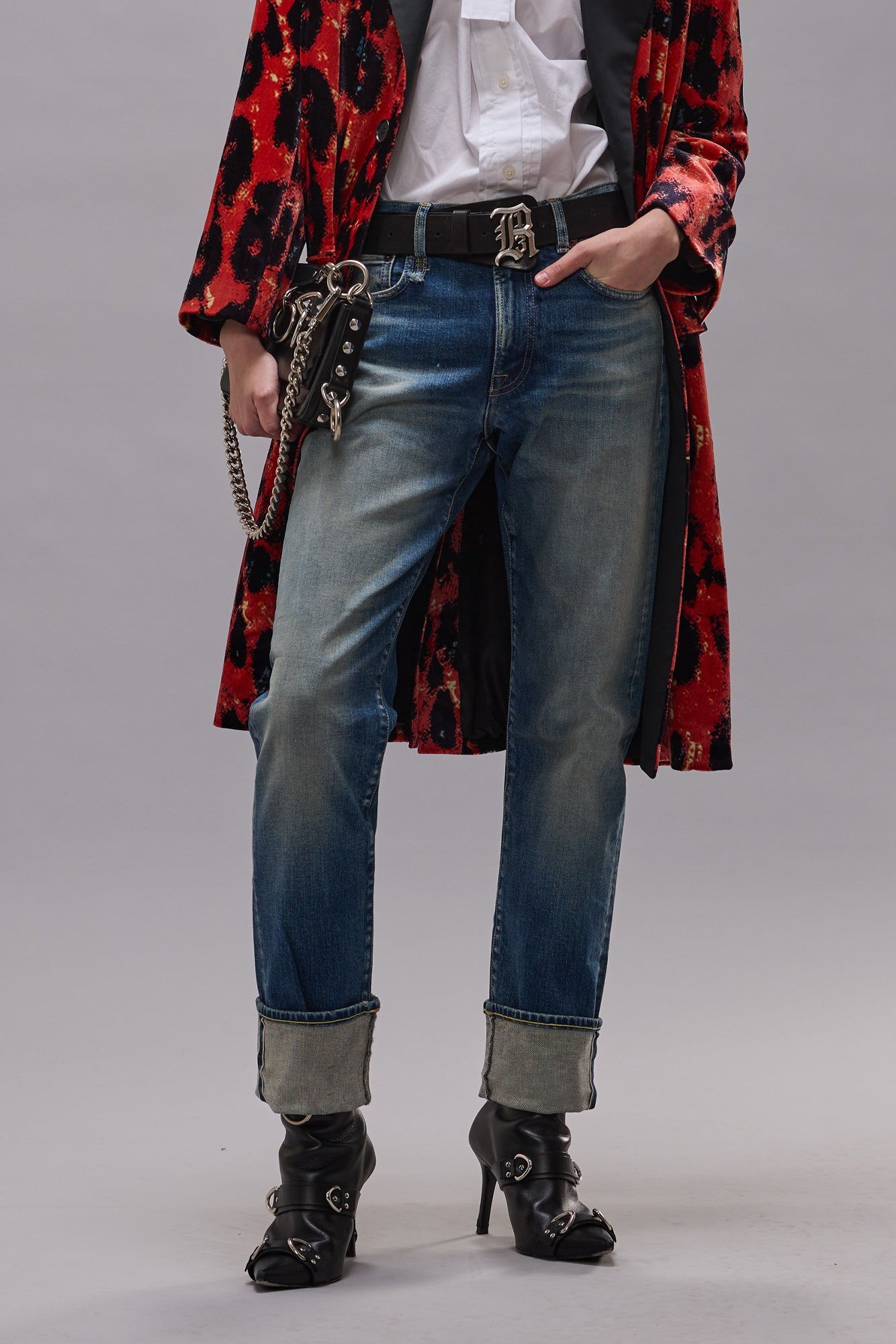 CUFFED ROMEO JEAN - ABYSS SELVEDGE BLUE STRETCH - R13