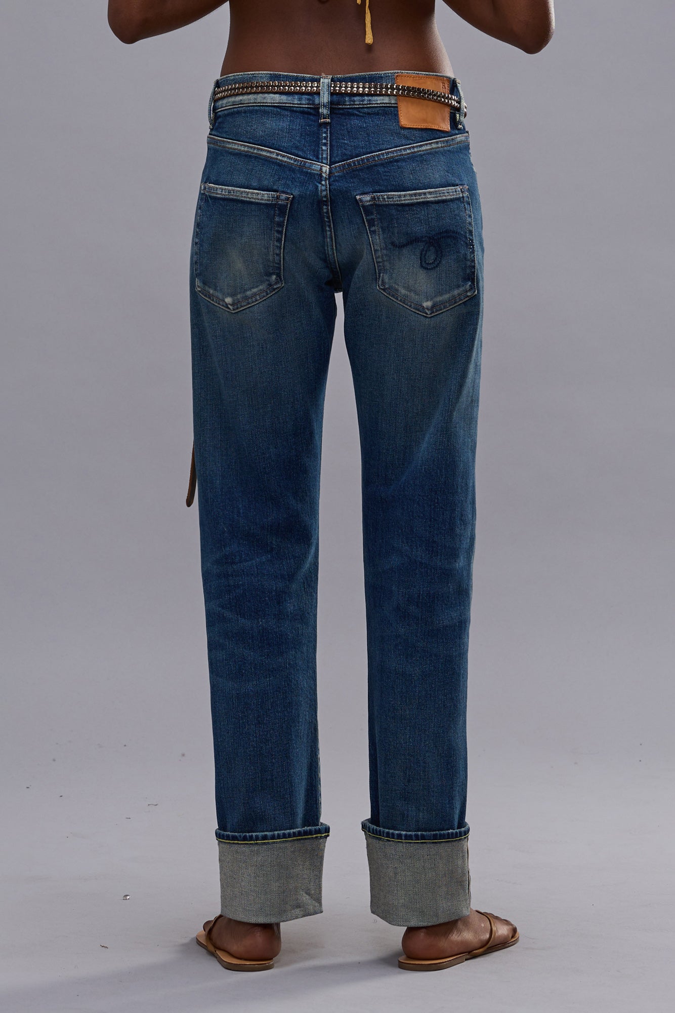 CUFFED ROMEO JEAN - ABYSS SELVEDGE BLUE STRETCH - R13