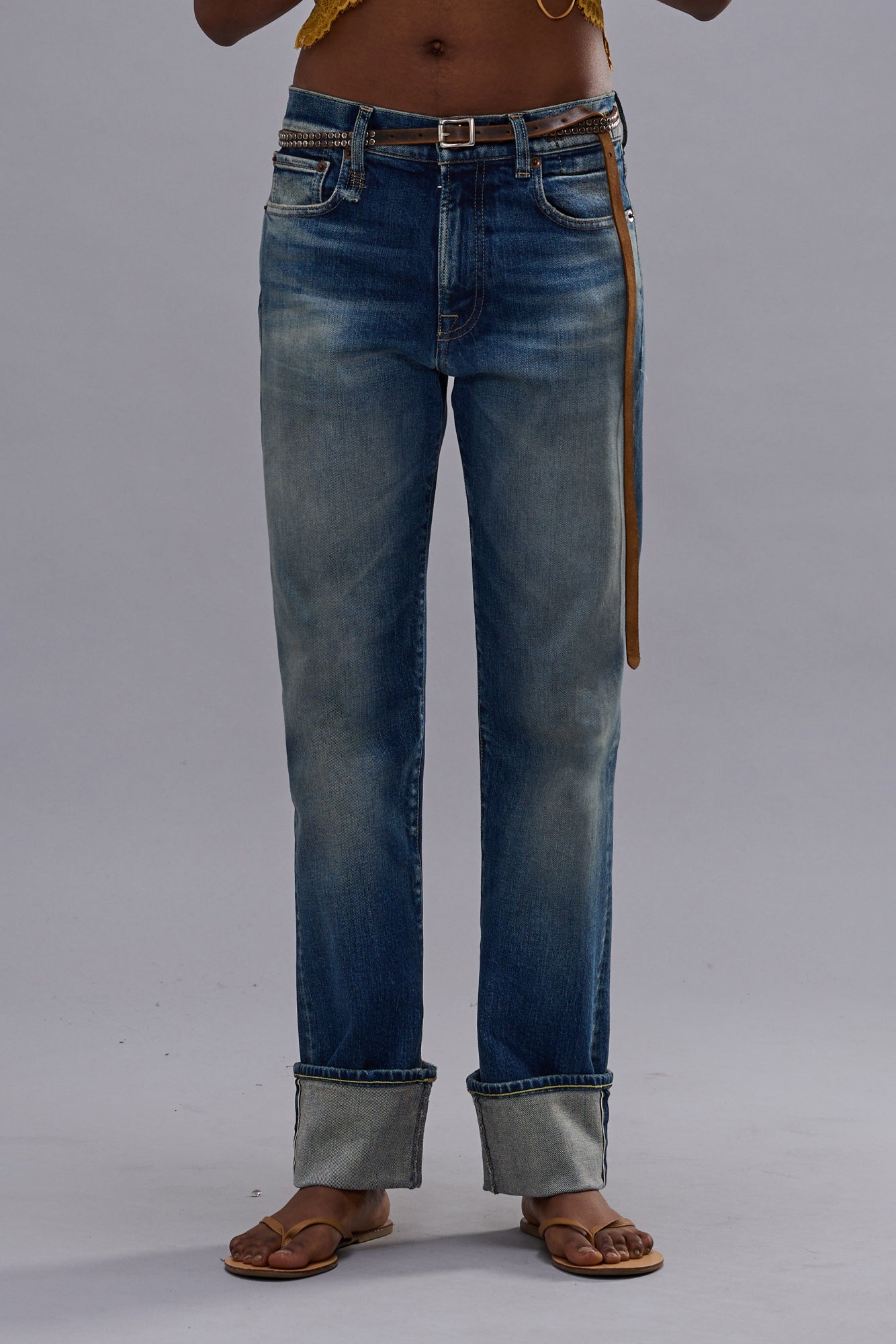 CUFFED ROMEO JEAN - ABYSS SELVEDGE BLUE STRETCH - R13