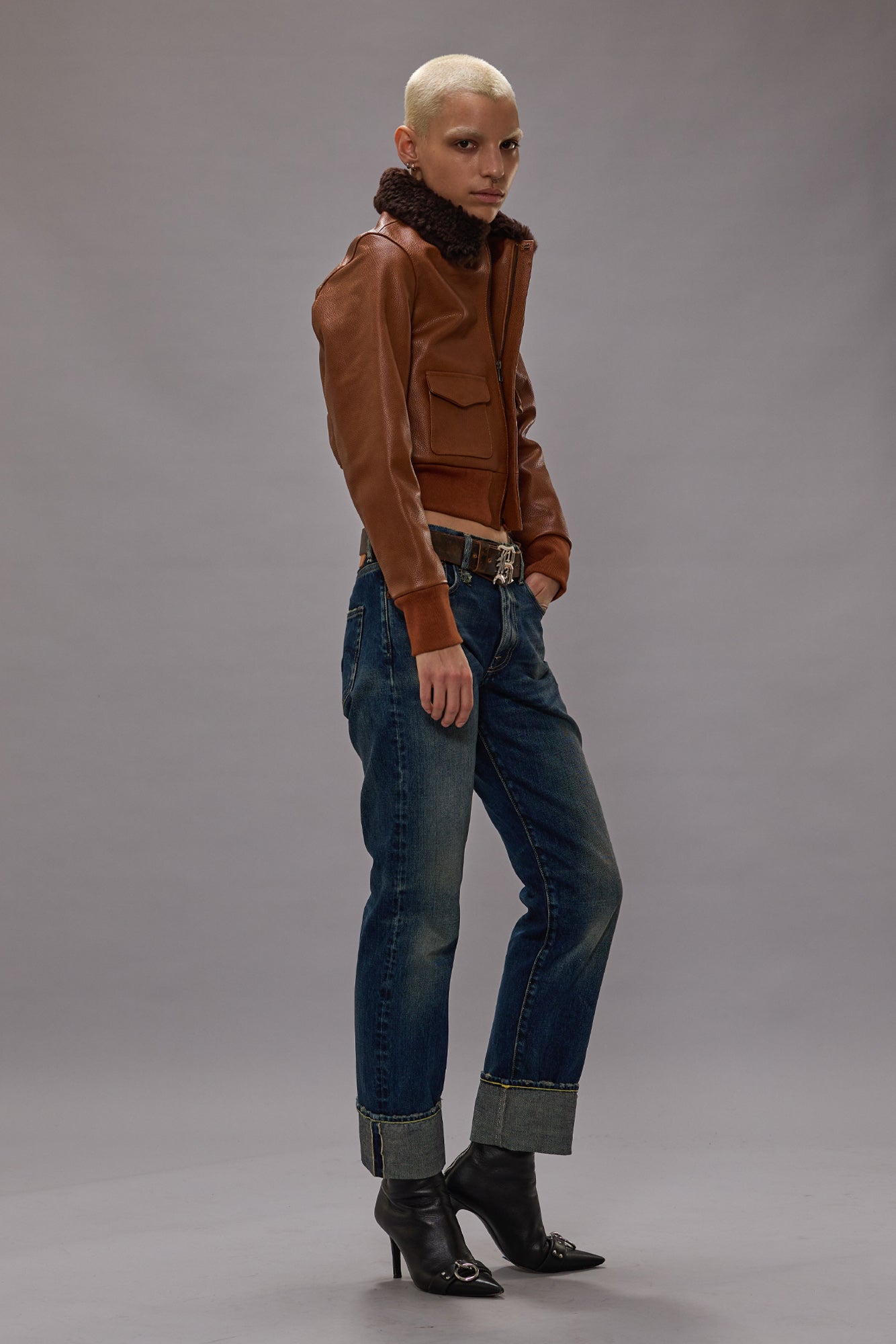 CUFFED ROMEO JEAN - ADELAIDE STRETCH SELVEDGE BLUE - R13