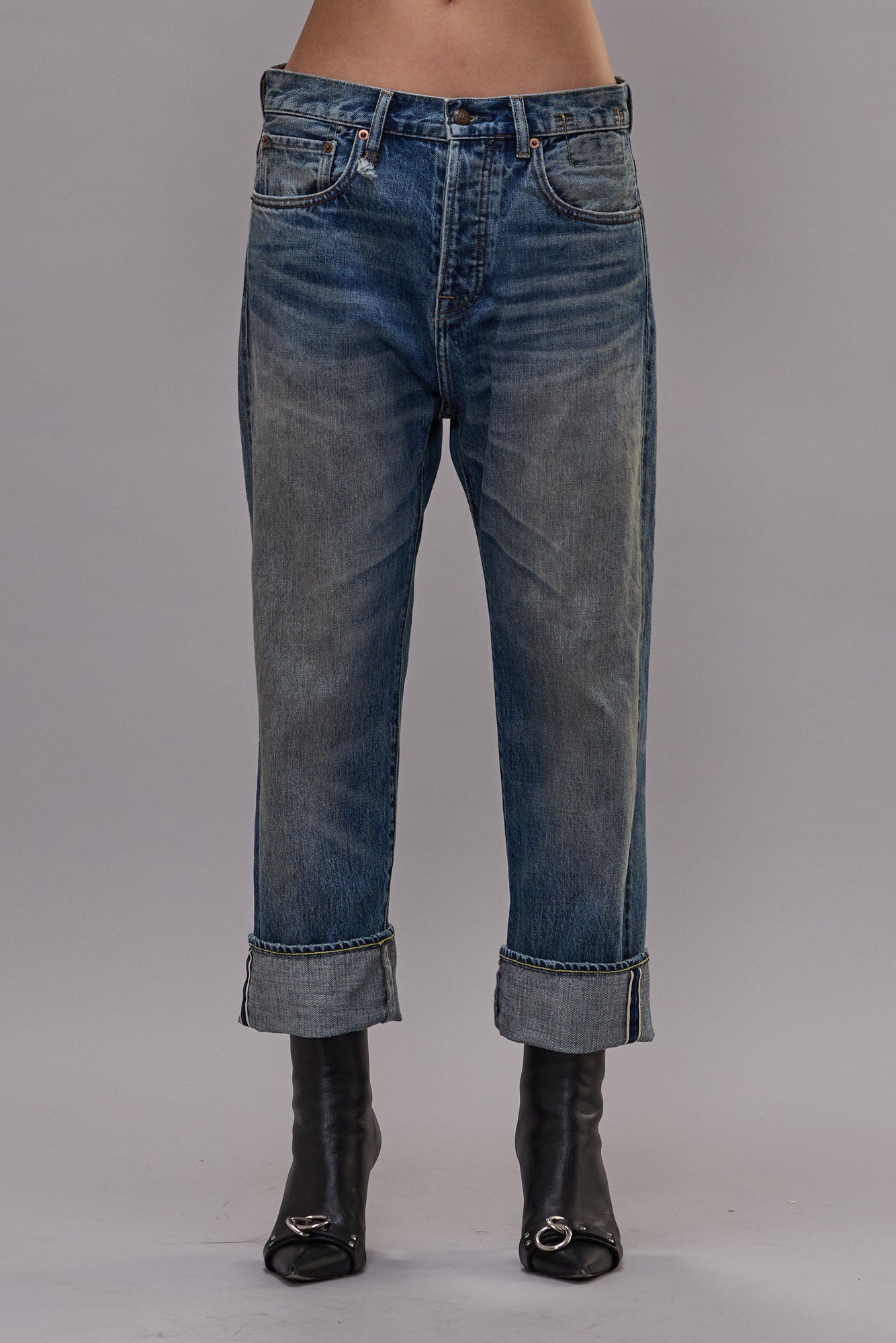 CUFFED TAILORED DROP - ESTIN SELVEDGE BLUE - R13