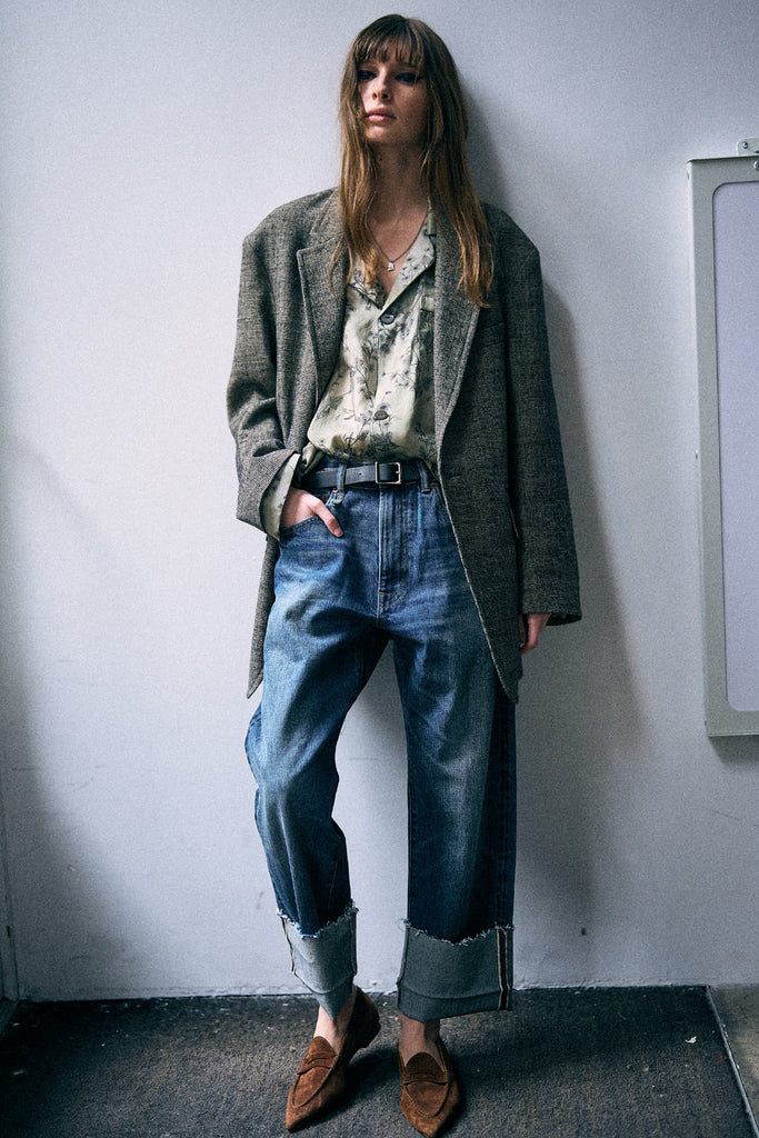 Cuffed X-Boyfriend Jean - Caslon Selvedge Blue