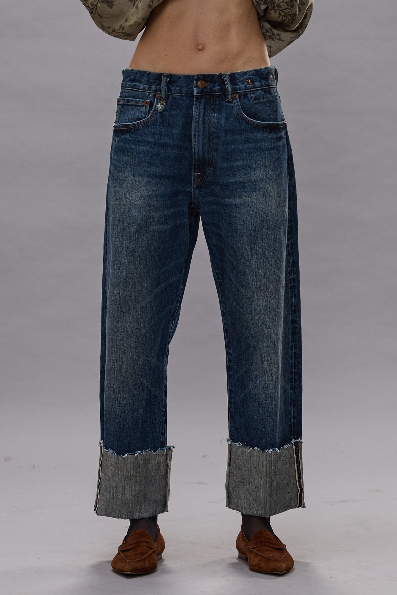 Cuffed X-Boyfriend Jean - Caslon Selvedge Blue - R13