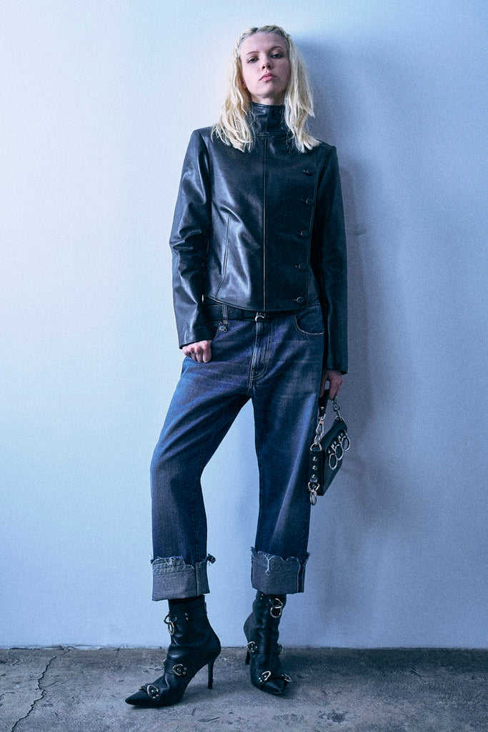 Cuffed X-Boyfriend Jean - Dalston Selvedge Blue