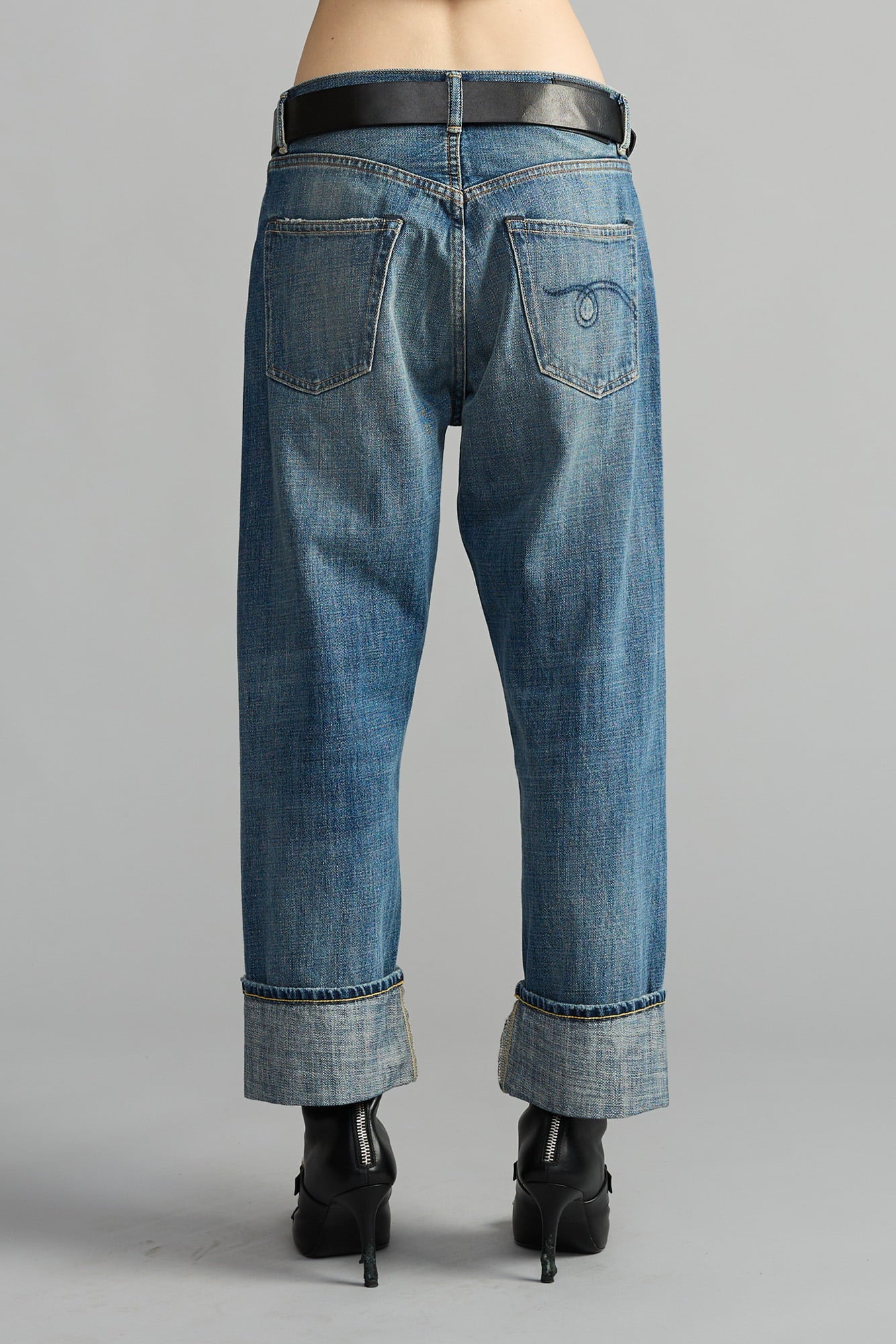 R13 デニム CUFFED X-BOYFRIEND JEAN - SANFORD BLUE – R13