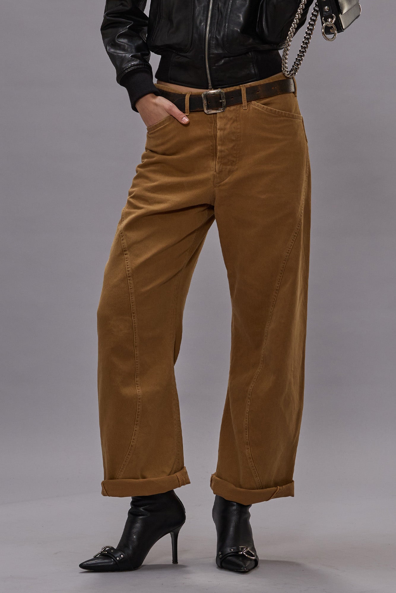 CURVED SEAM ARMY PANT - LIGHT BROWN - R13