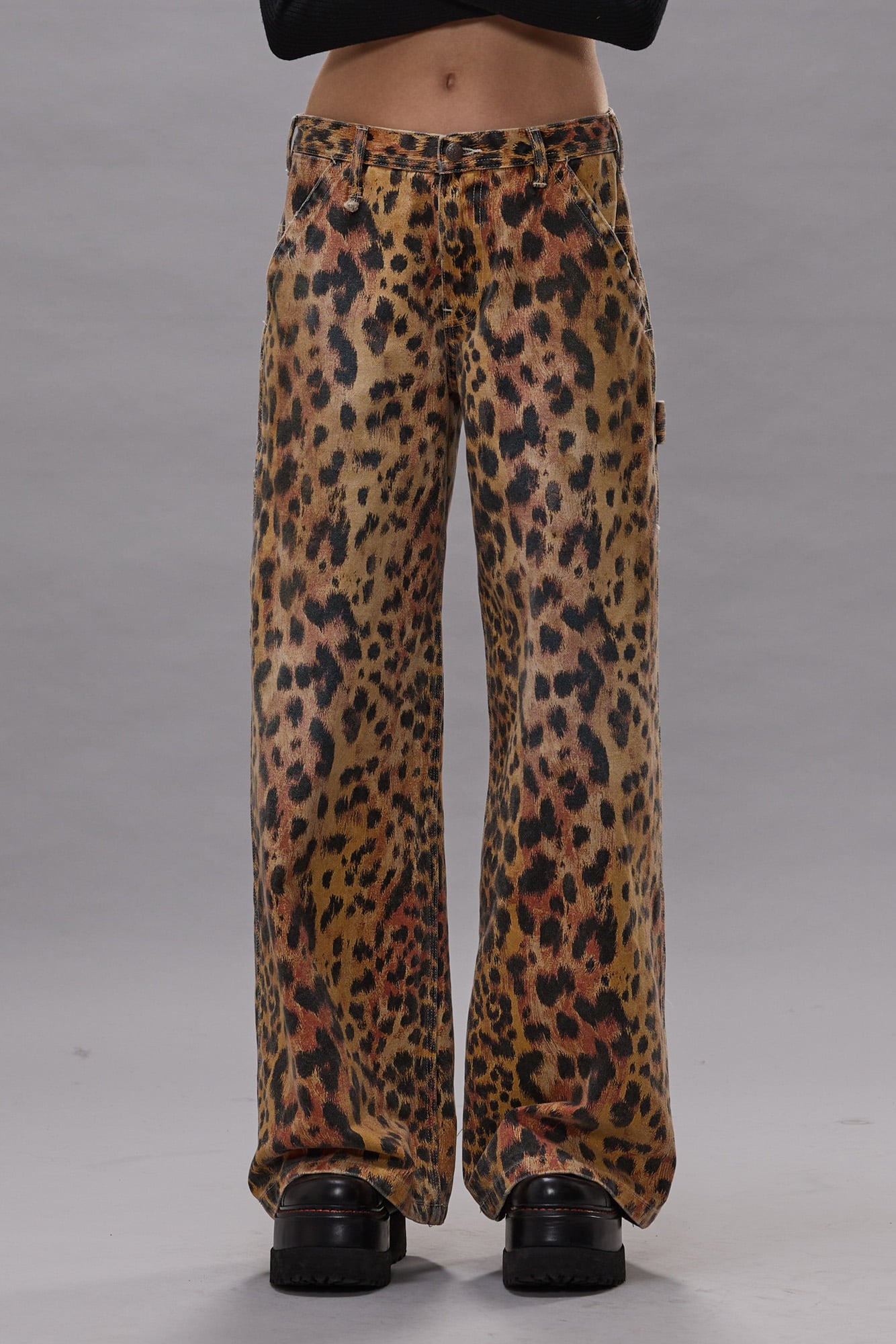 D'Arcy Flare Carpenter Pant - Vintage Orange Leopard - R13