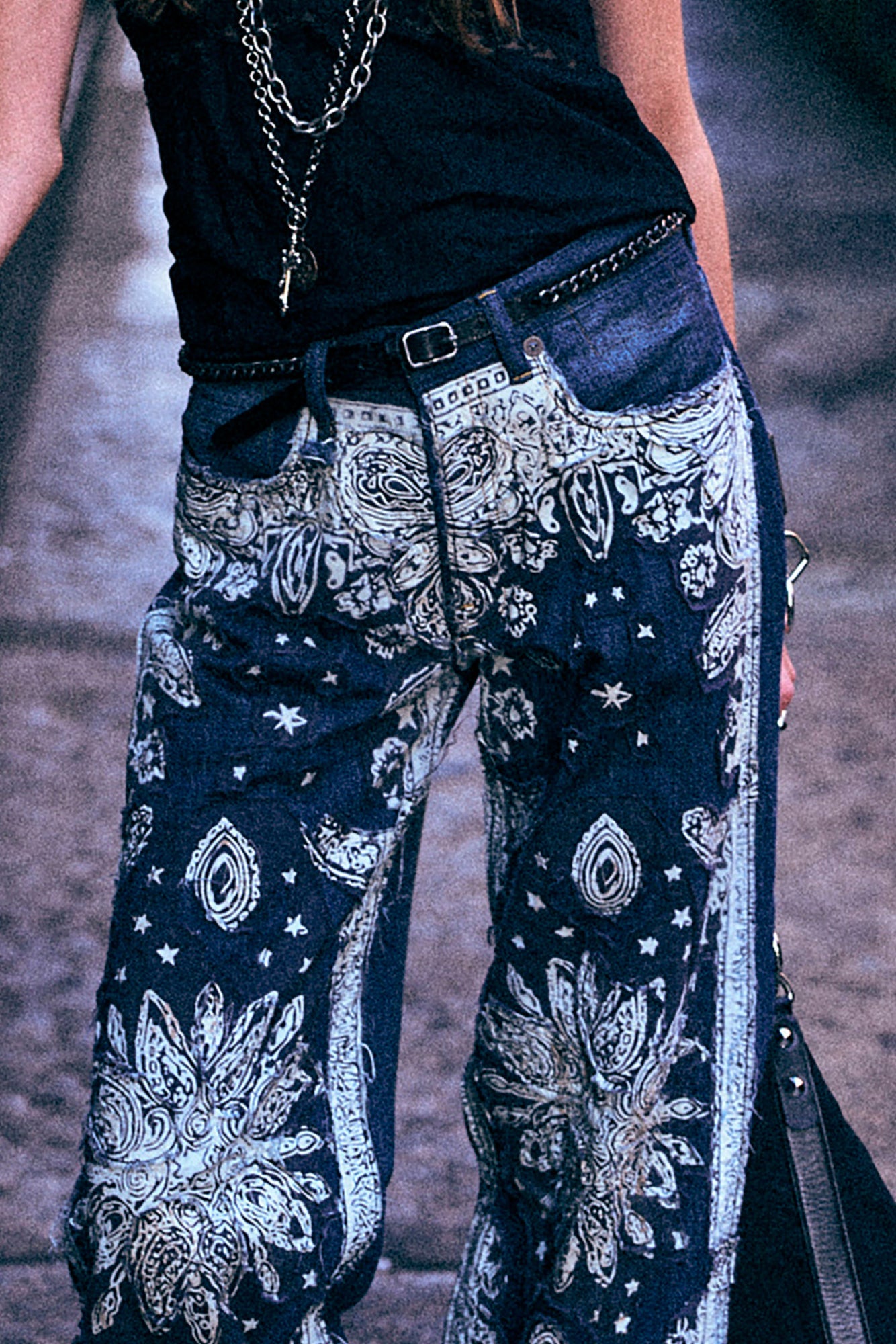 D'ARCY FLARE JEAN - BLUE BANDANA APPLIQUE - R13