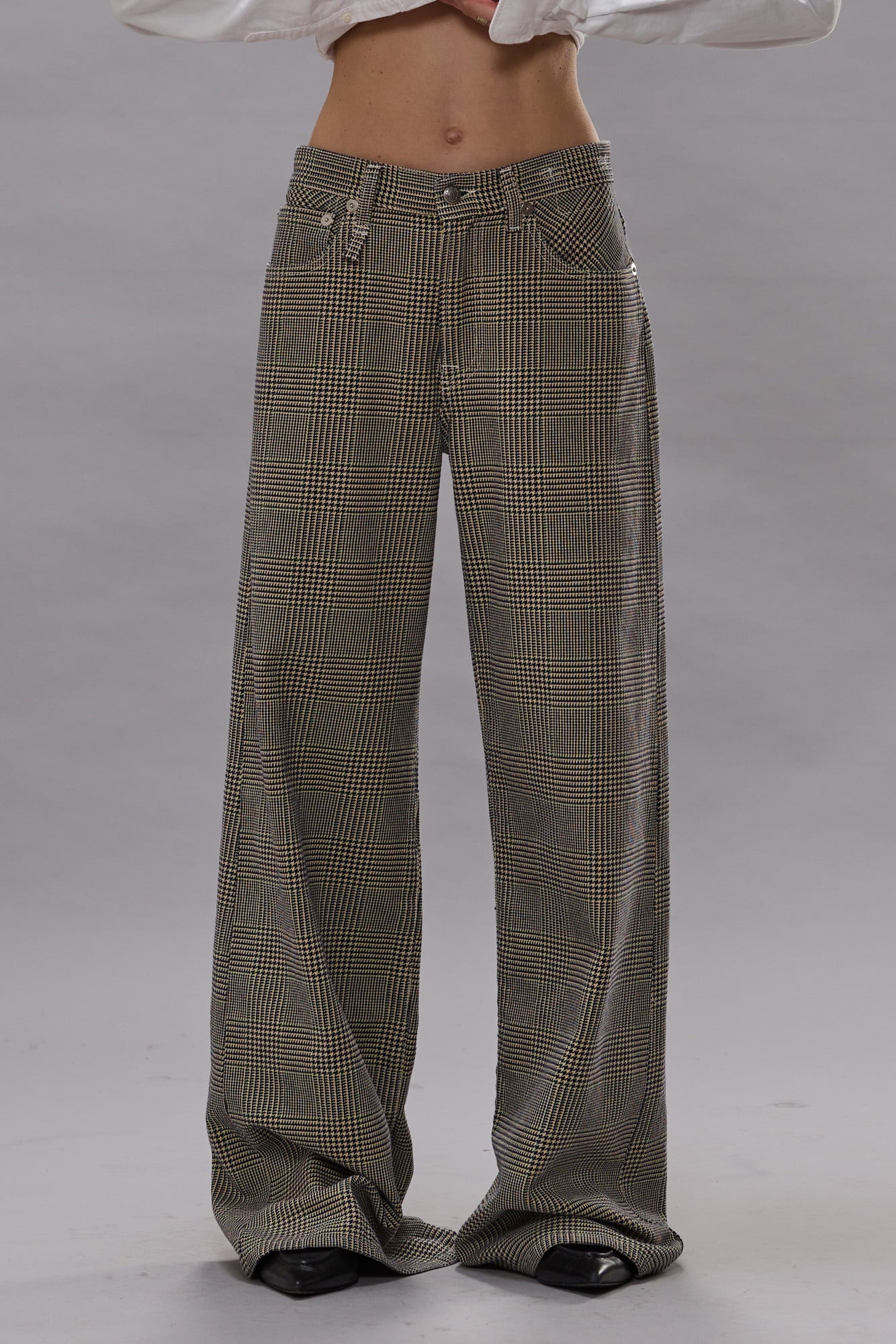D'Arcy Flare Jean - Prince Of Wales Grey Check - R13