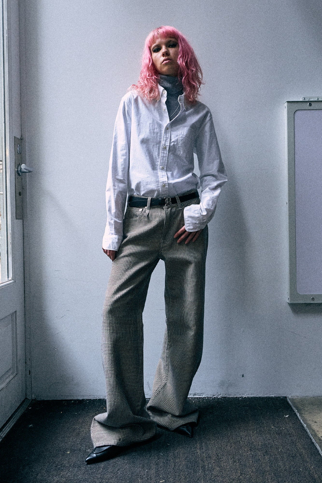 D'Arcy Flare Jean - Prince Of Wales Grey Check - R13