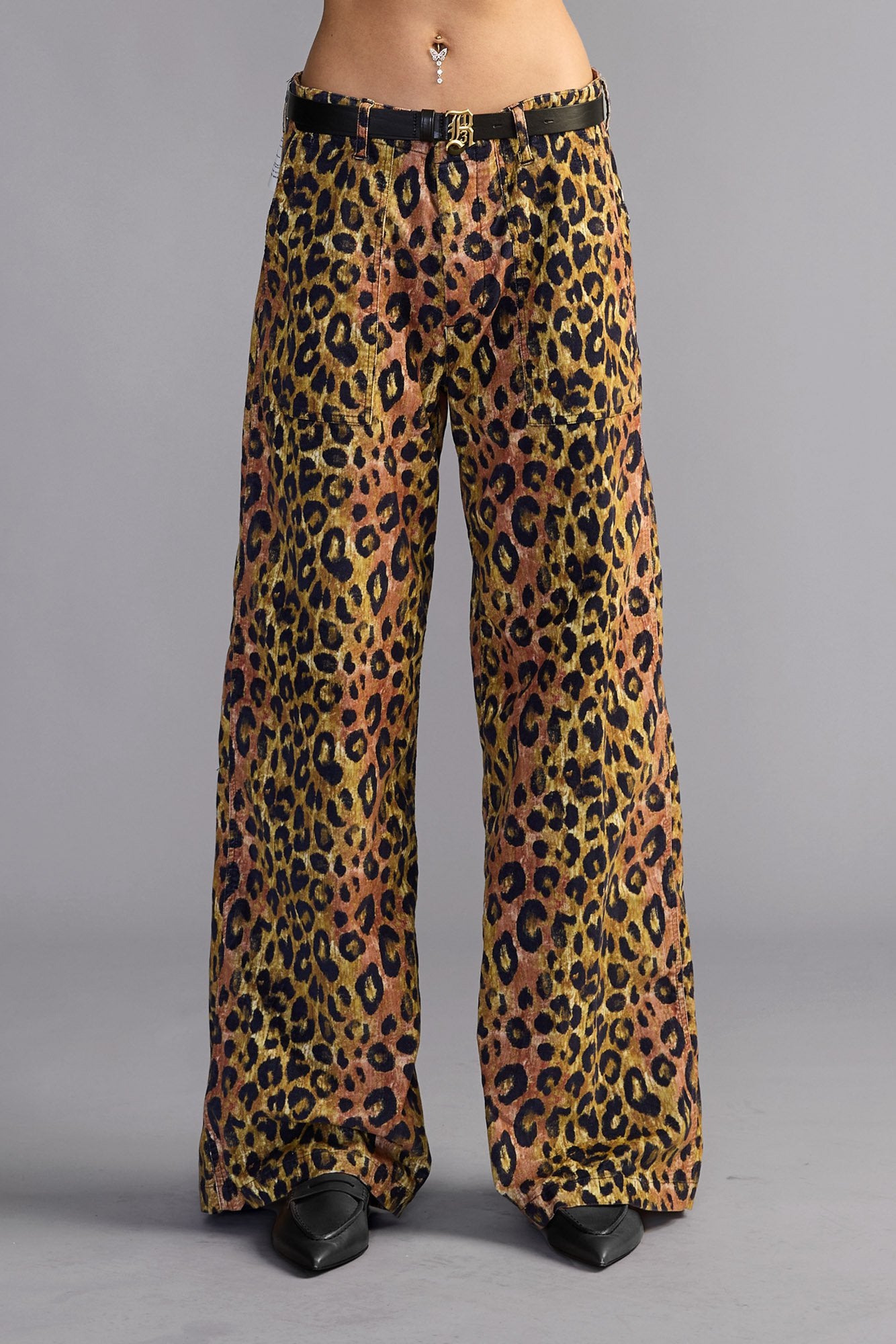 D'arcy Flare Utility Pants - Light Brown Pink Leopard - R13