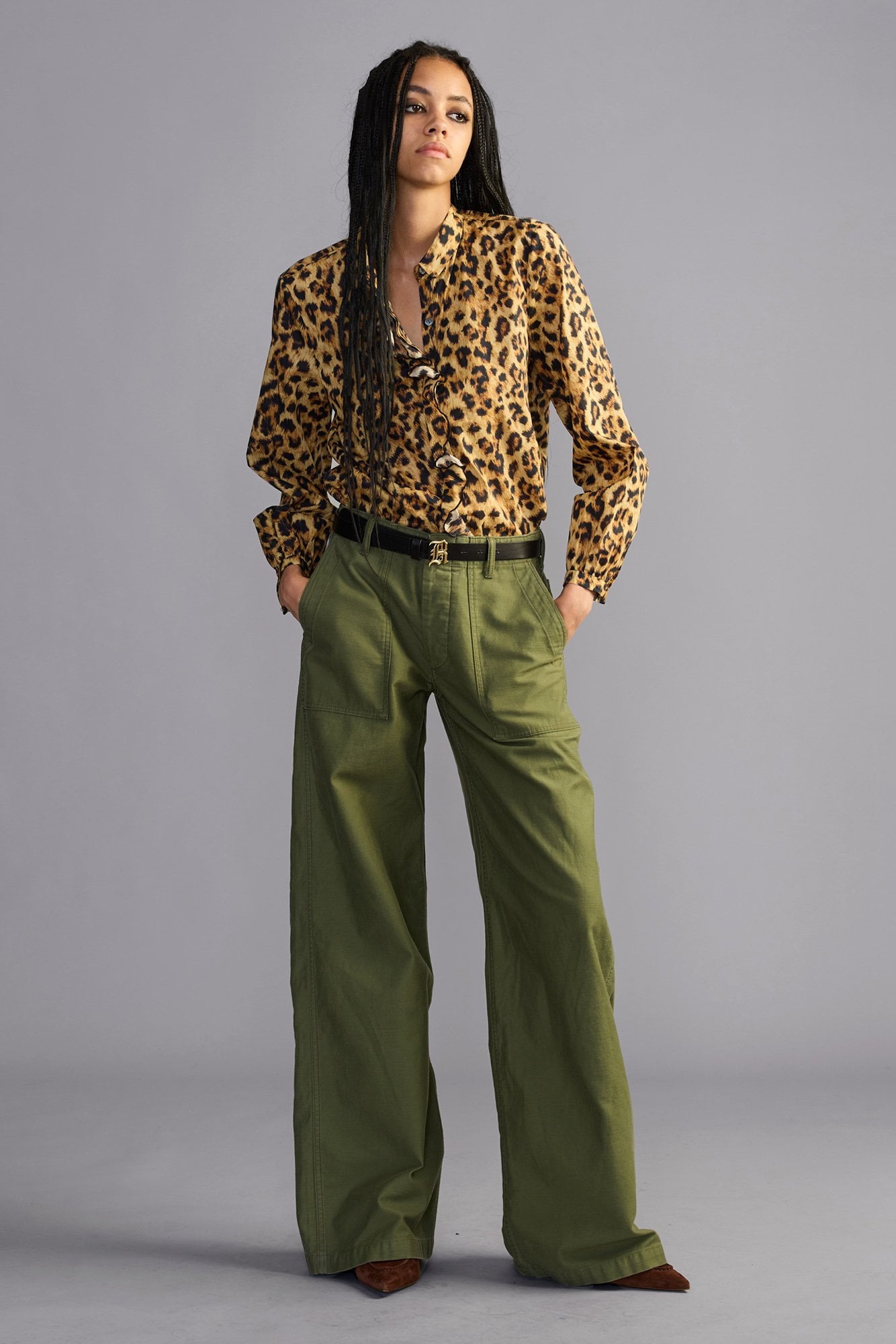D'Arcy Flare Utility Pants - Olive Green - R13