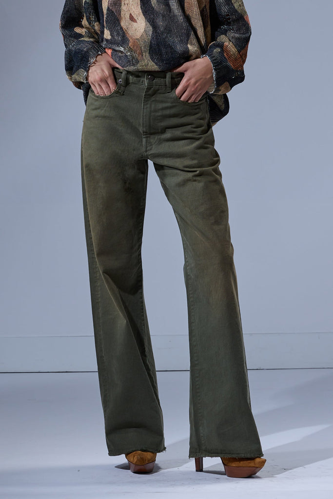 D'ARCY LOOSE JEAN - VINTAGE OLIVE SELVEDGE GREEN
