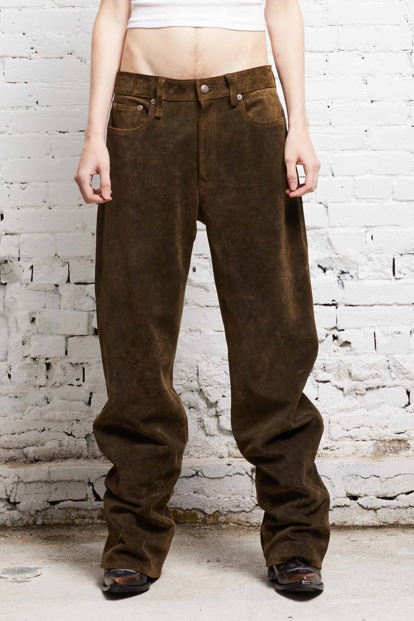 D'Arcy Loose Leather Pant - Brown