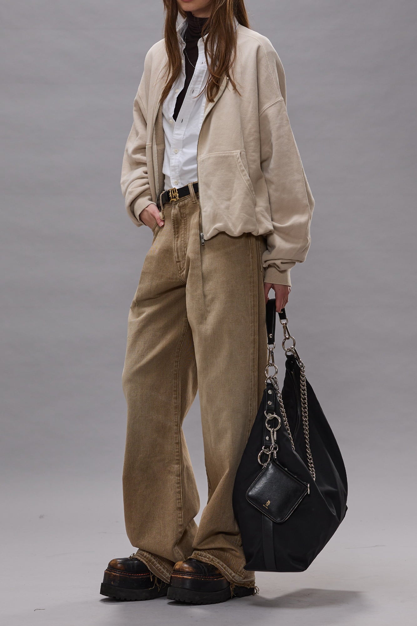 Damon Pleated Jean - Ash Khaki - R13