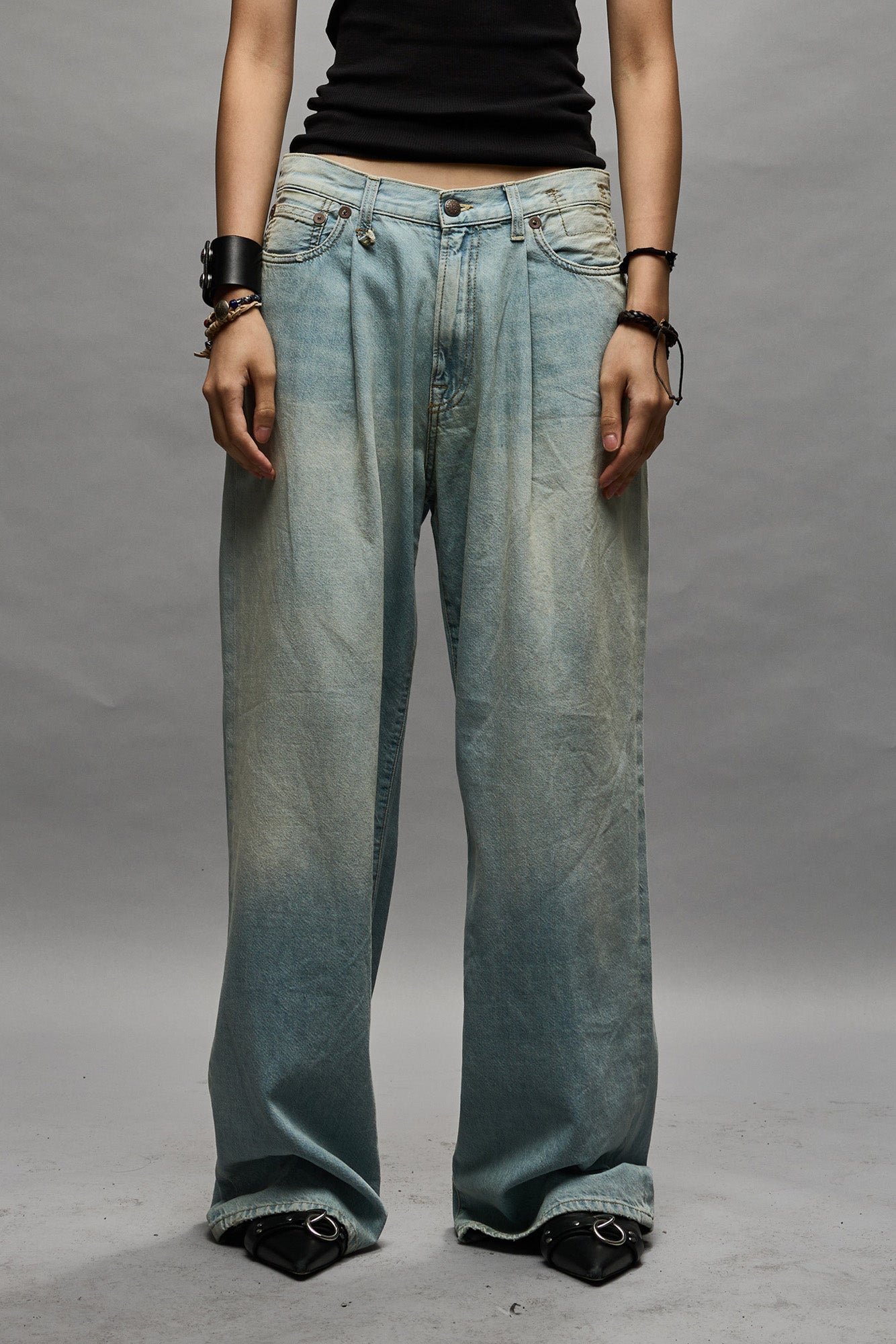 Damon Pleated Wide Leg - Lennon Blue - R13