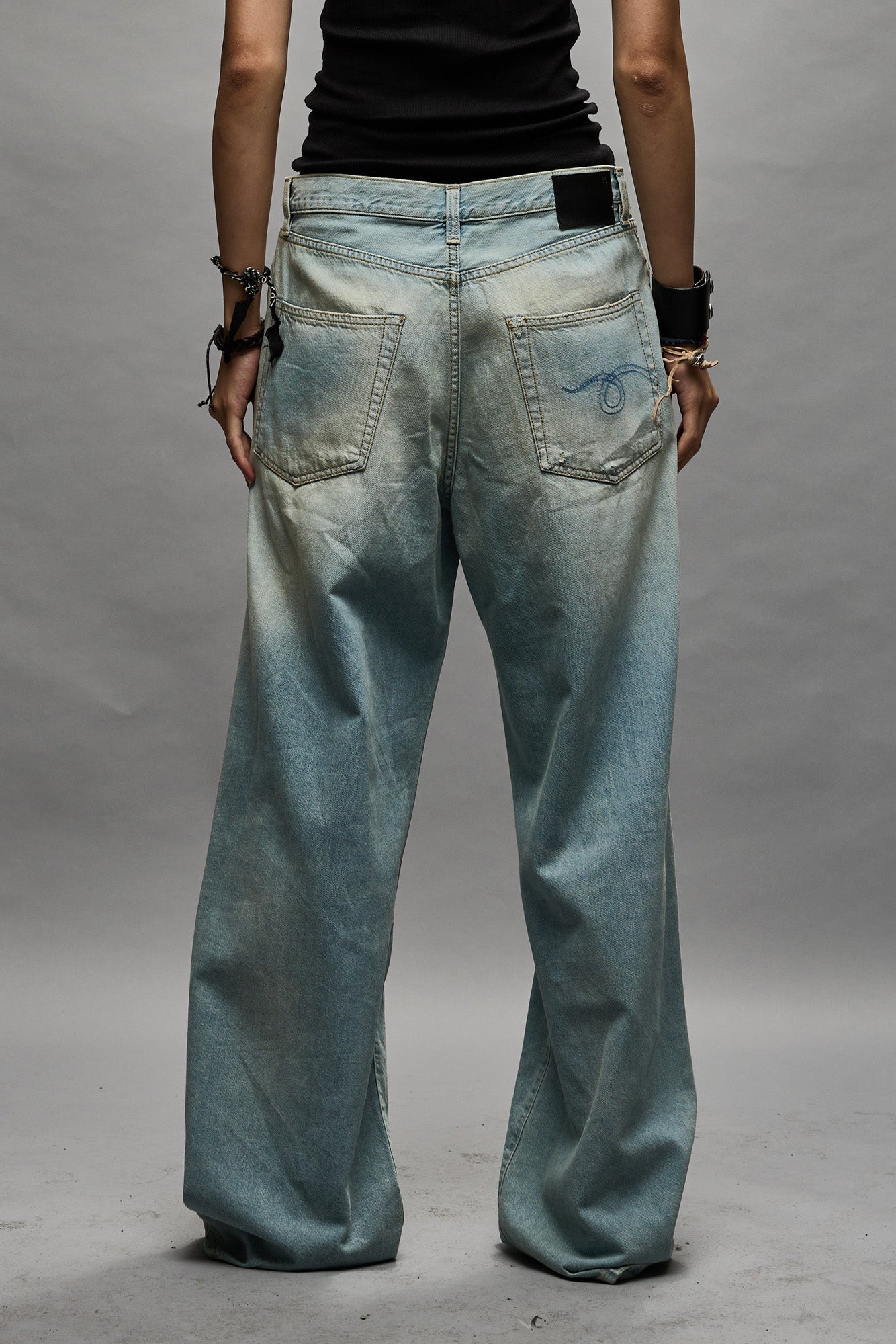 Damon Pleated Wide Leg - Lennon Blue - R13