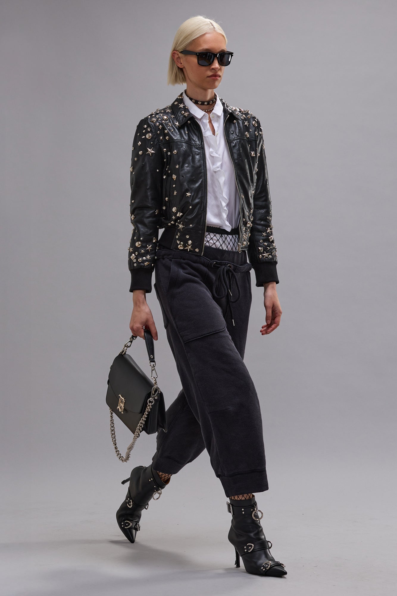 DECONSTRUCTED CROPPED SWEATPANT - BLACK - R13