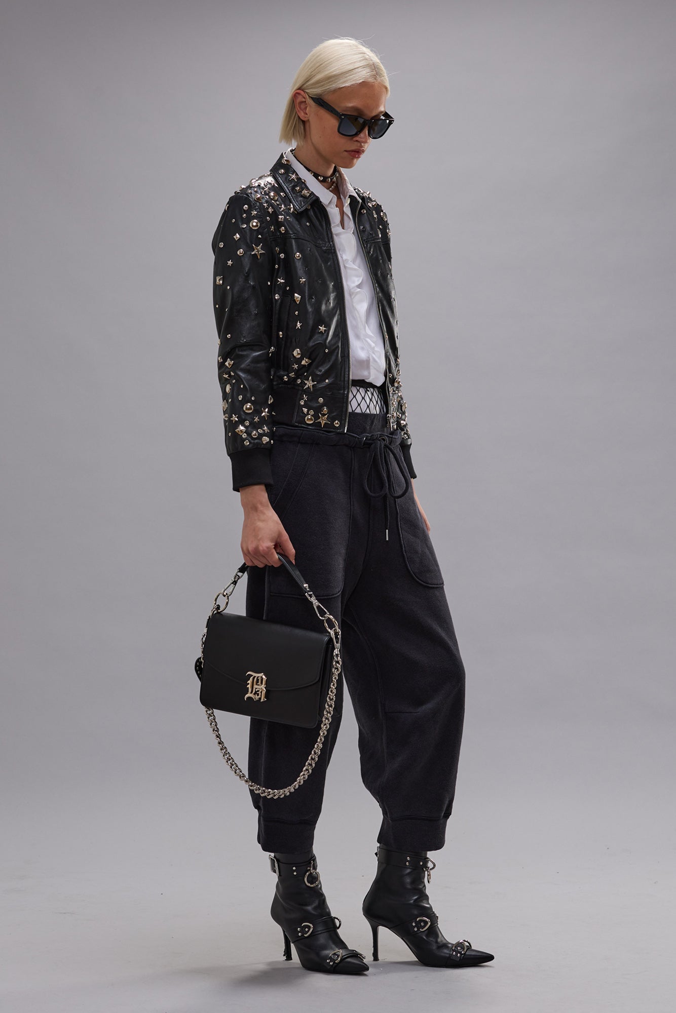 Deconstructed Cropped Sweatpant - Black - R13