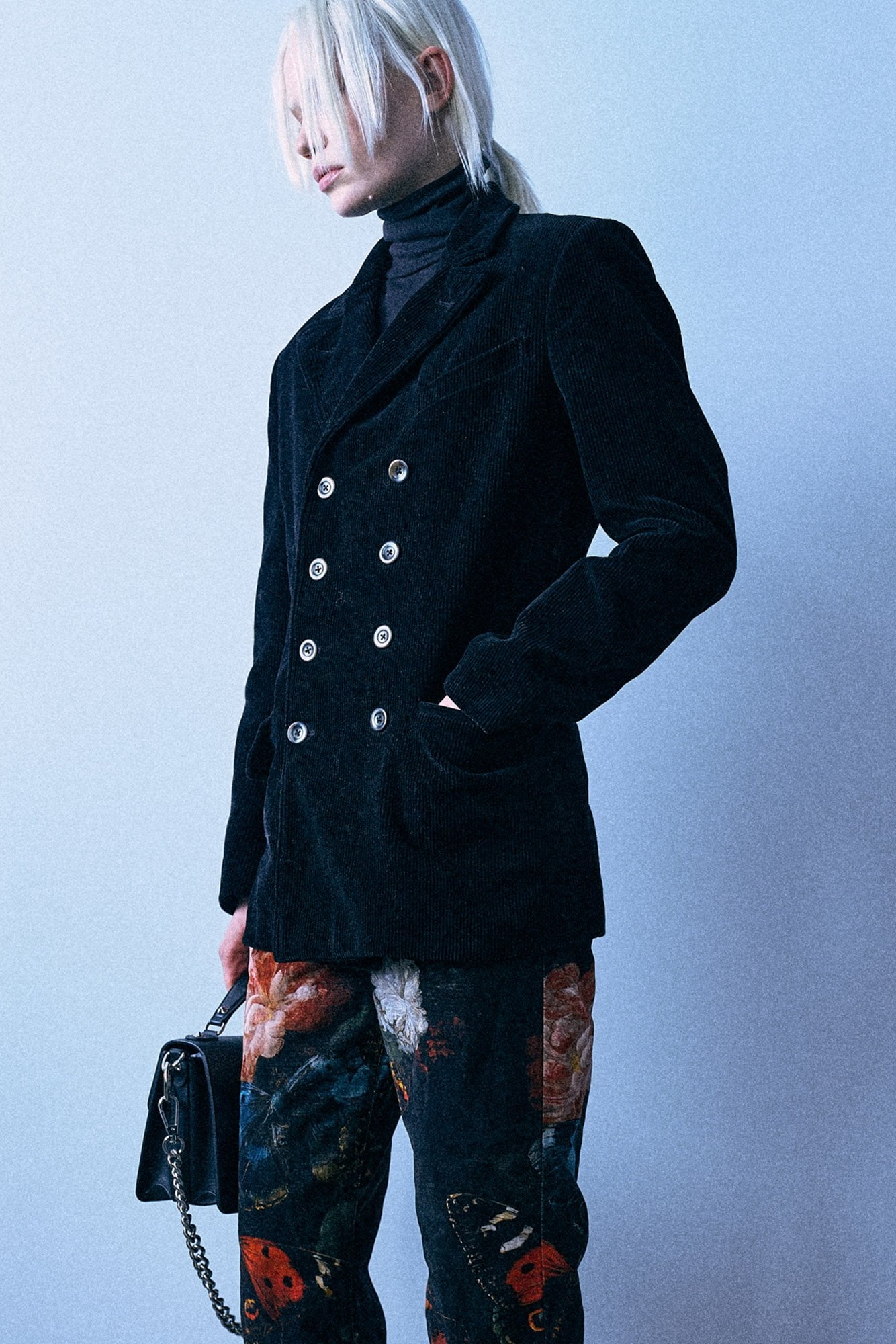 Double Breasted Boyfriend Blazer - Black