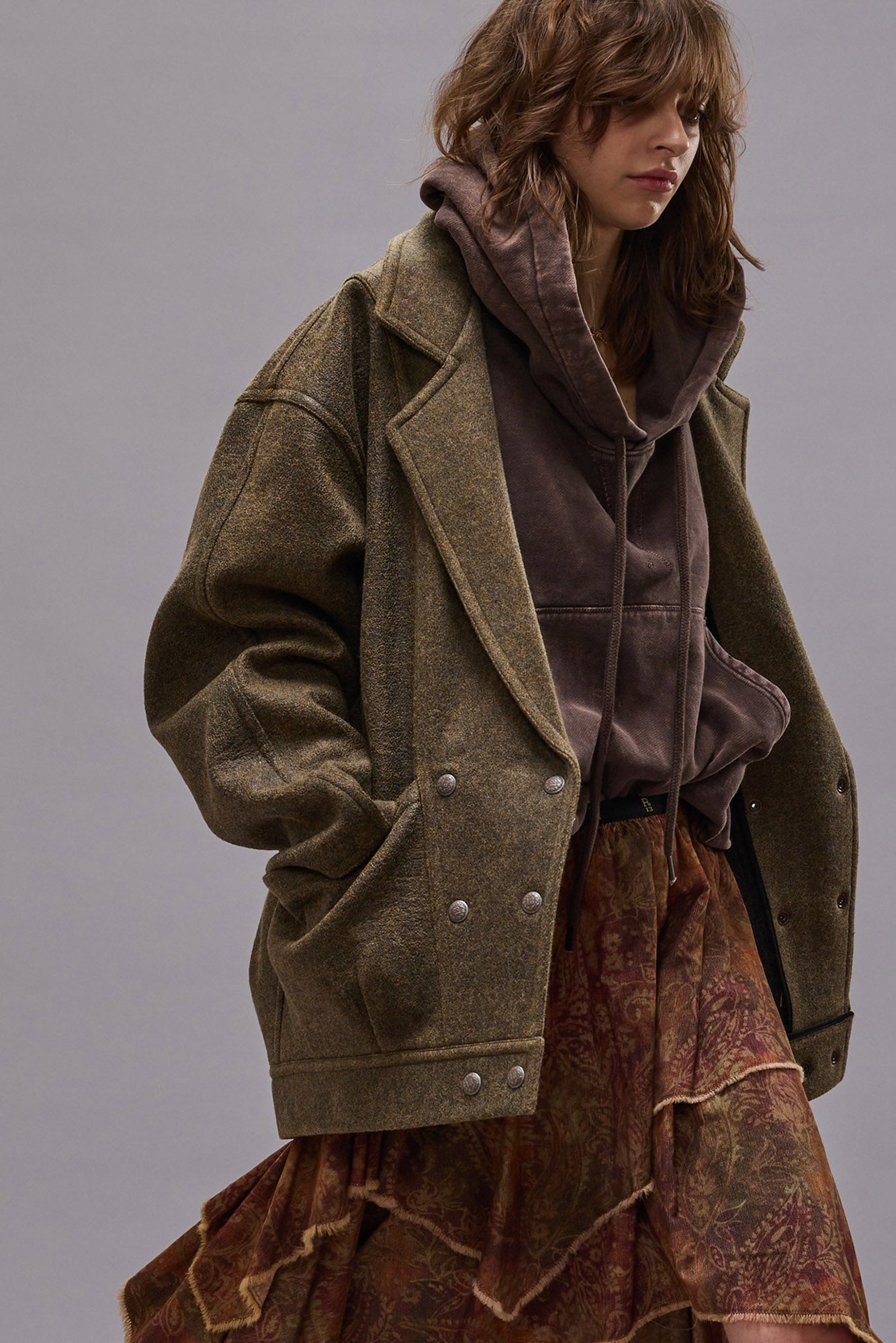 Double Breasted Jacket - Coated Wool - R13