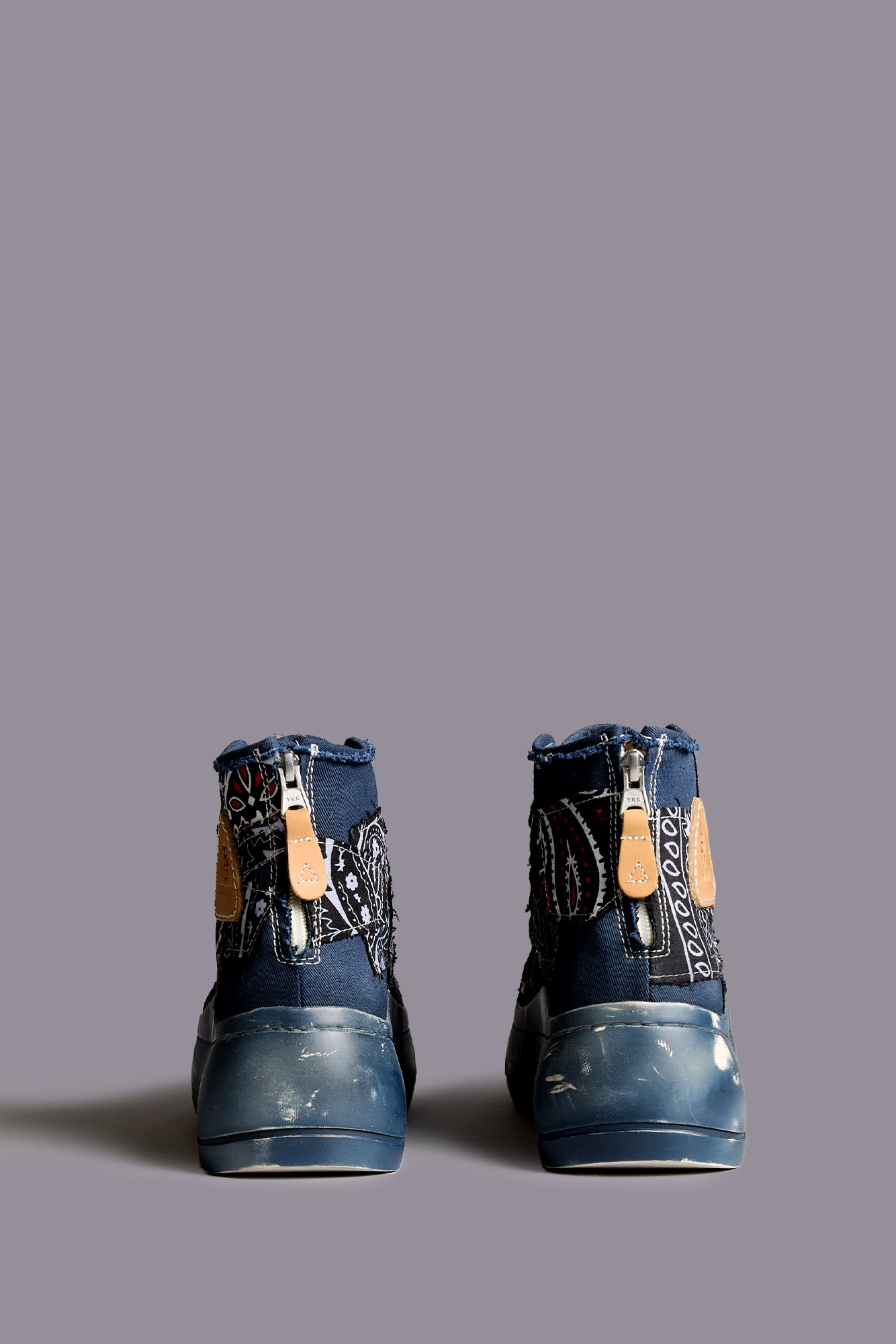 DOUBLE GROMMET KURT HIGH TOP SNEAKER - BLUE BANDANA PATCHWORK - R13