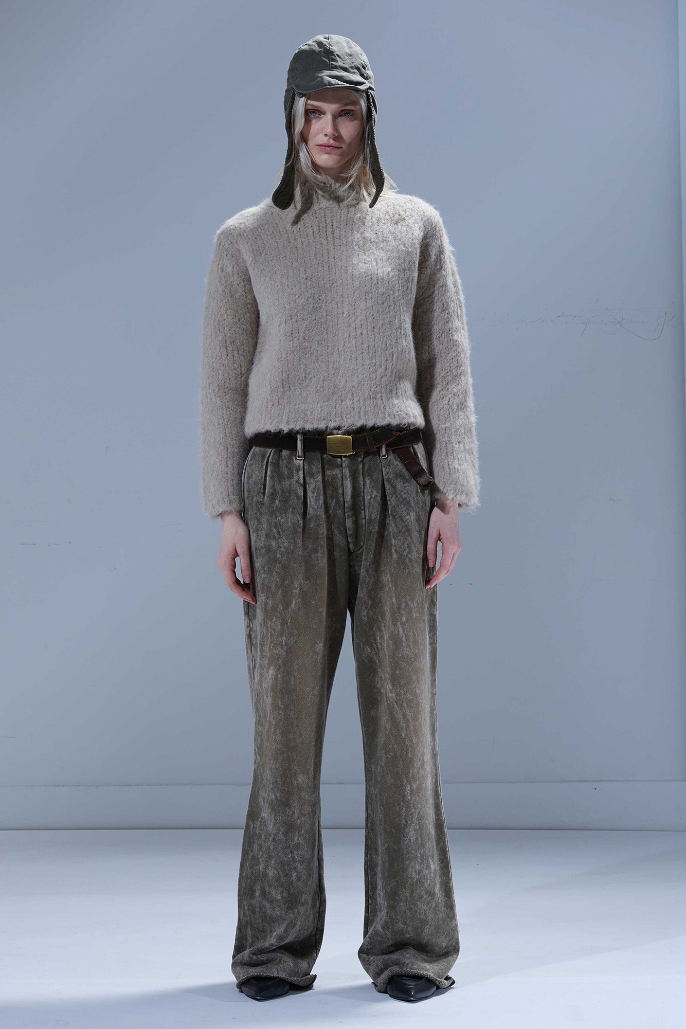 DOUBLE PLEAT SWEATPANT - ACID OLIVE GREEN - R13