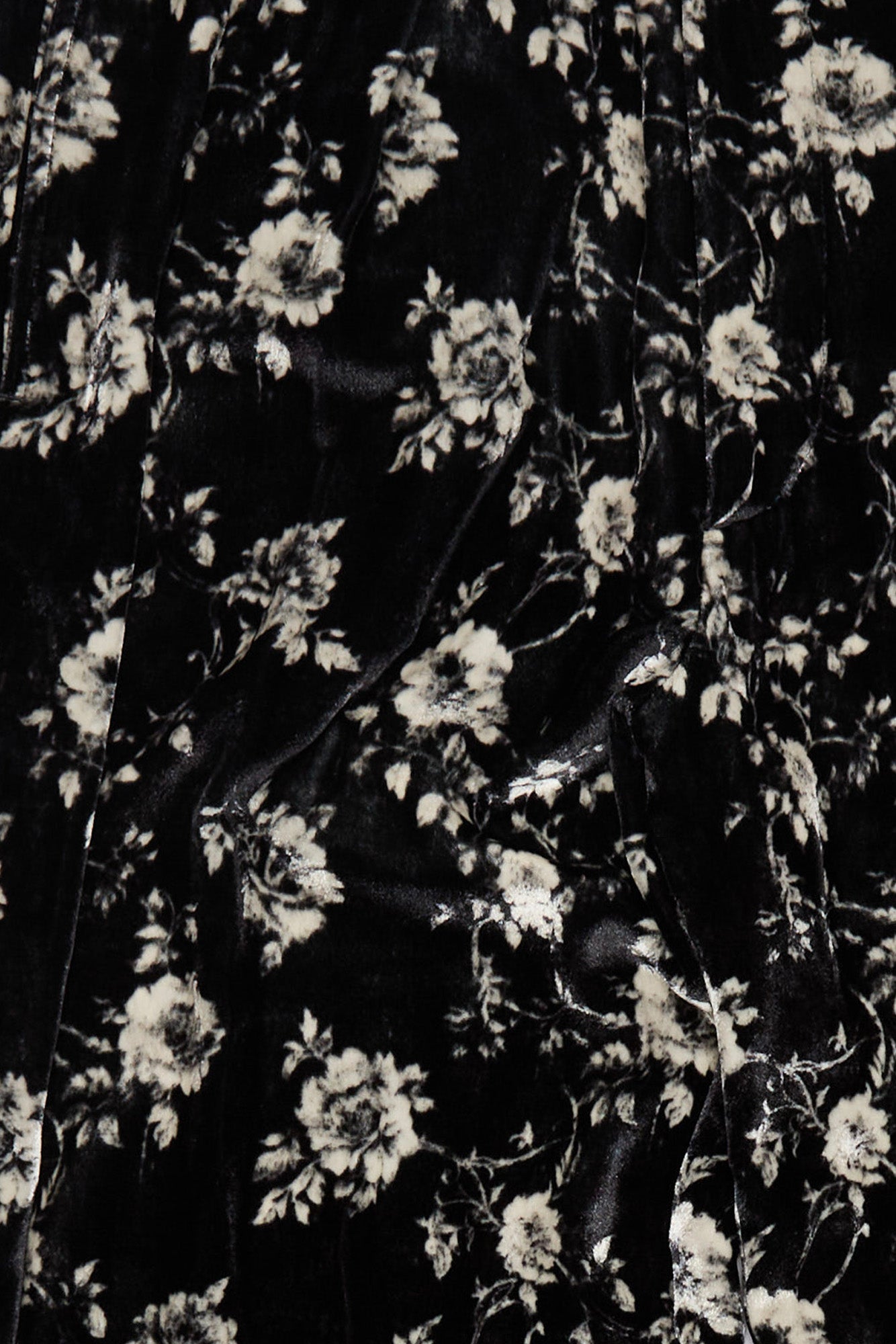 DOUBLE PLEAT TROUSER - FLORAL ON BLACK - R13