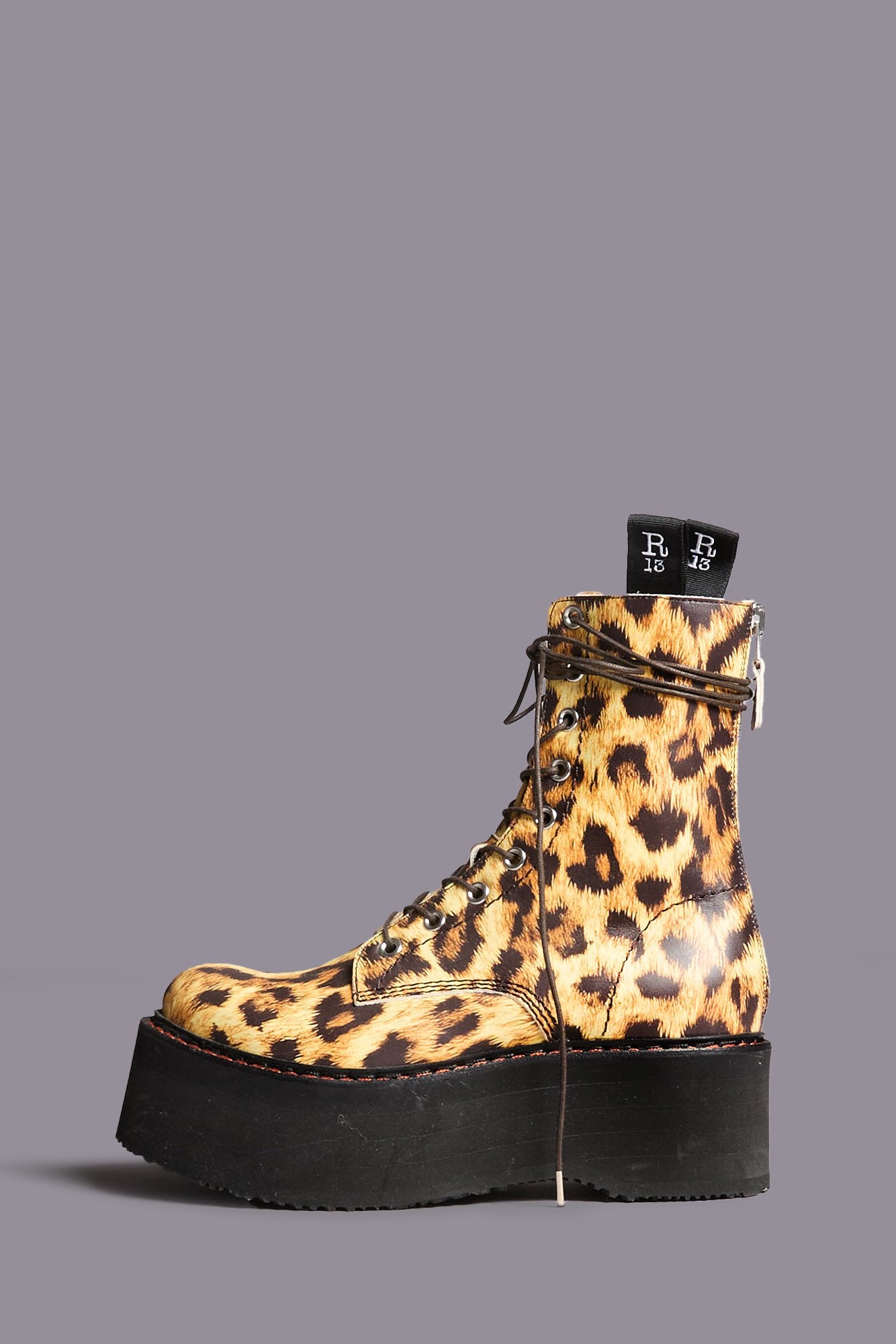 Double Stack Boot - Printed Yellow Leopard - R13
