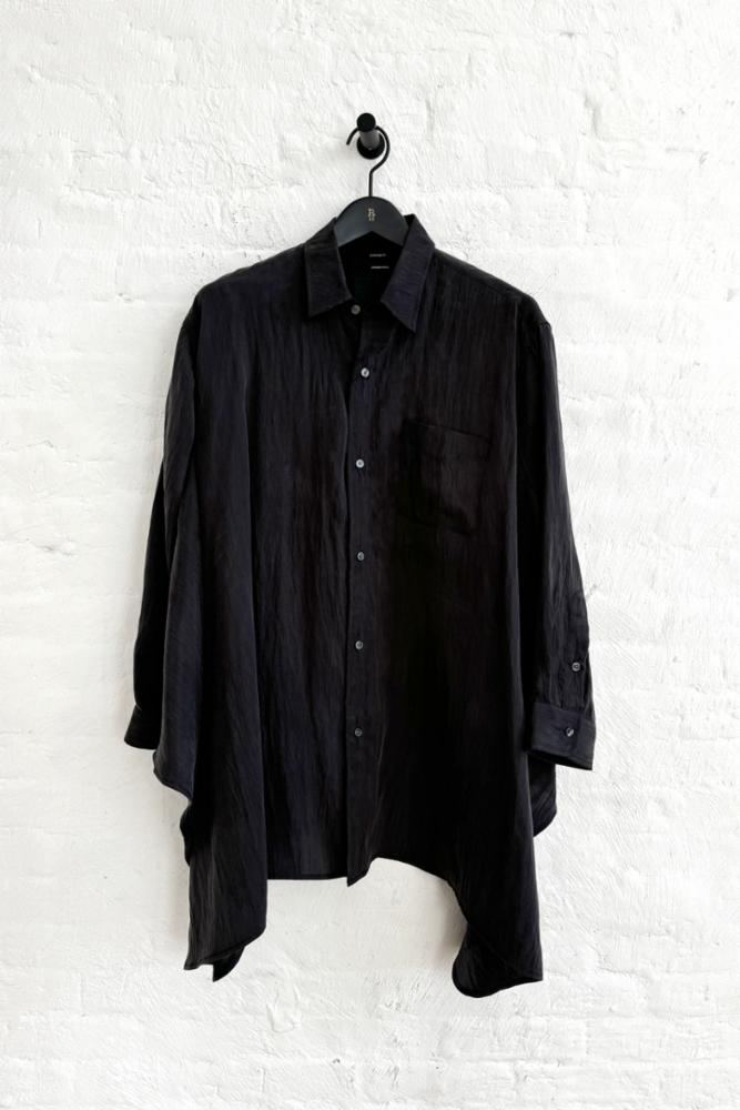 DRAPED FRONT SHIRT - BLACK - R13