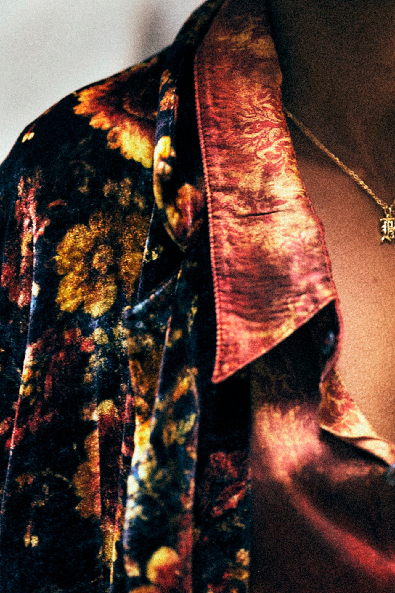 DRAPEY DOUBLE BREASTED COAT - ORANGE MULTI FLORAL - R13