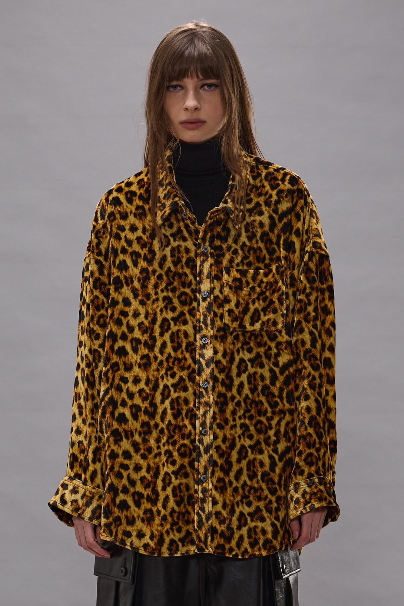 Drop Neck Shirt - Light Brown Leopard - R13