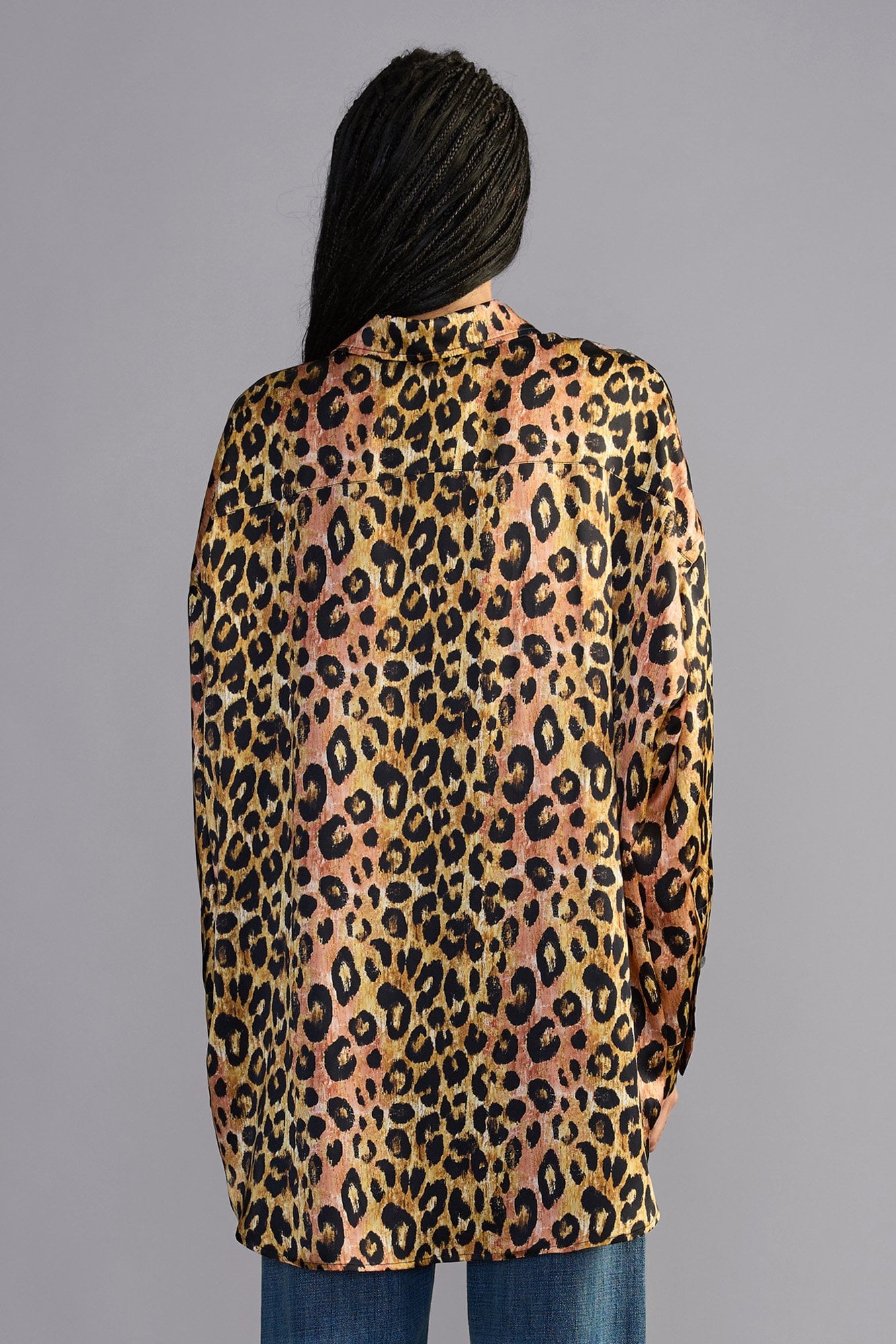 Drop Neck Shirt - Light Brown Pink Leopard - R13