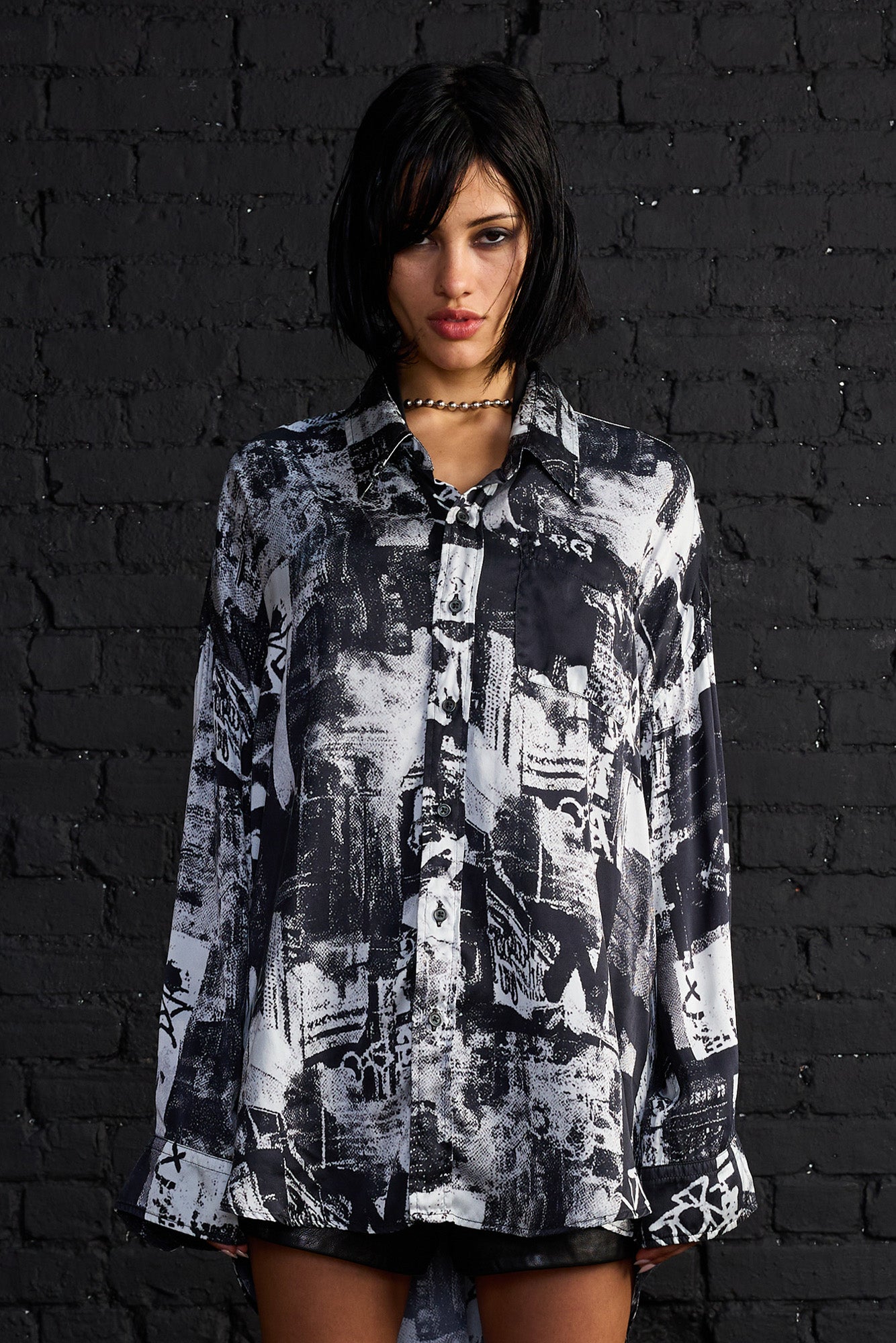 Drop Neck Shirt - Nyc Black And White - R13