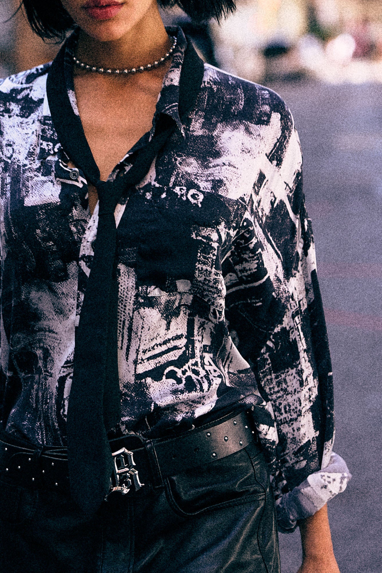 Drop Neck Shirt - Nyc Black And White - R13